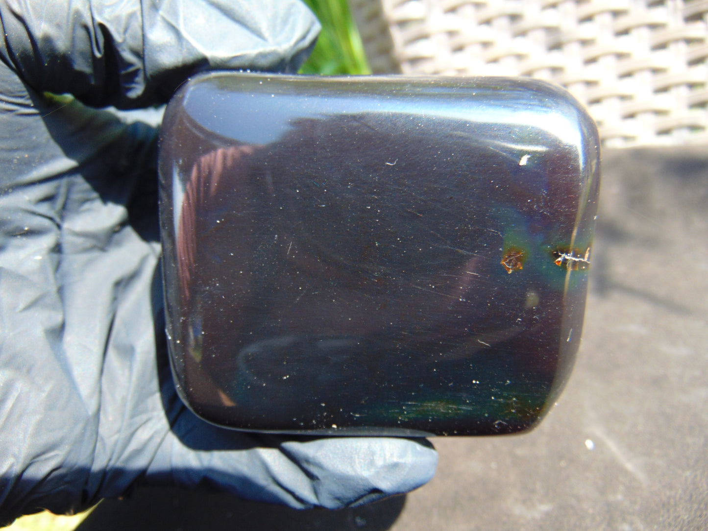 193 gr Shaped Square Full polished 5x7x5 mm Indonesian Dark Blue Amber for Healing ML15