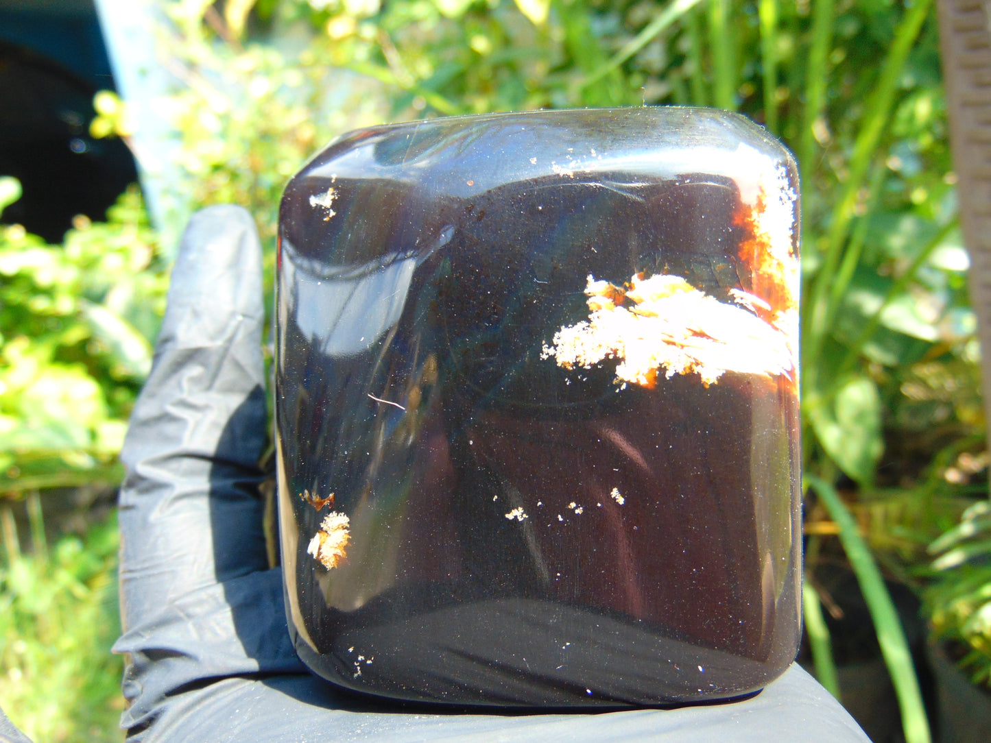 193 gr Shaped Square Full polished 5x7x5 mm Indonesian Dark Blue Amber for Healing ML15