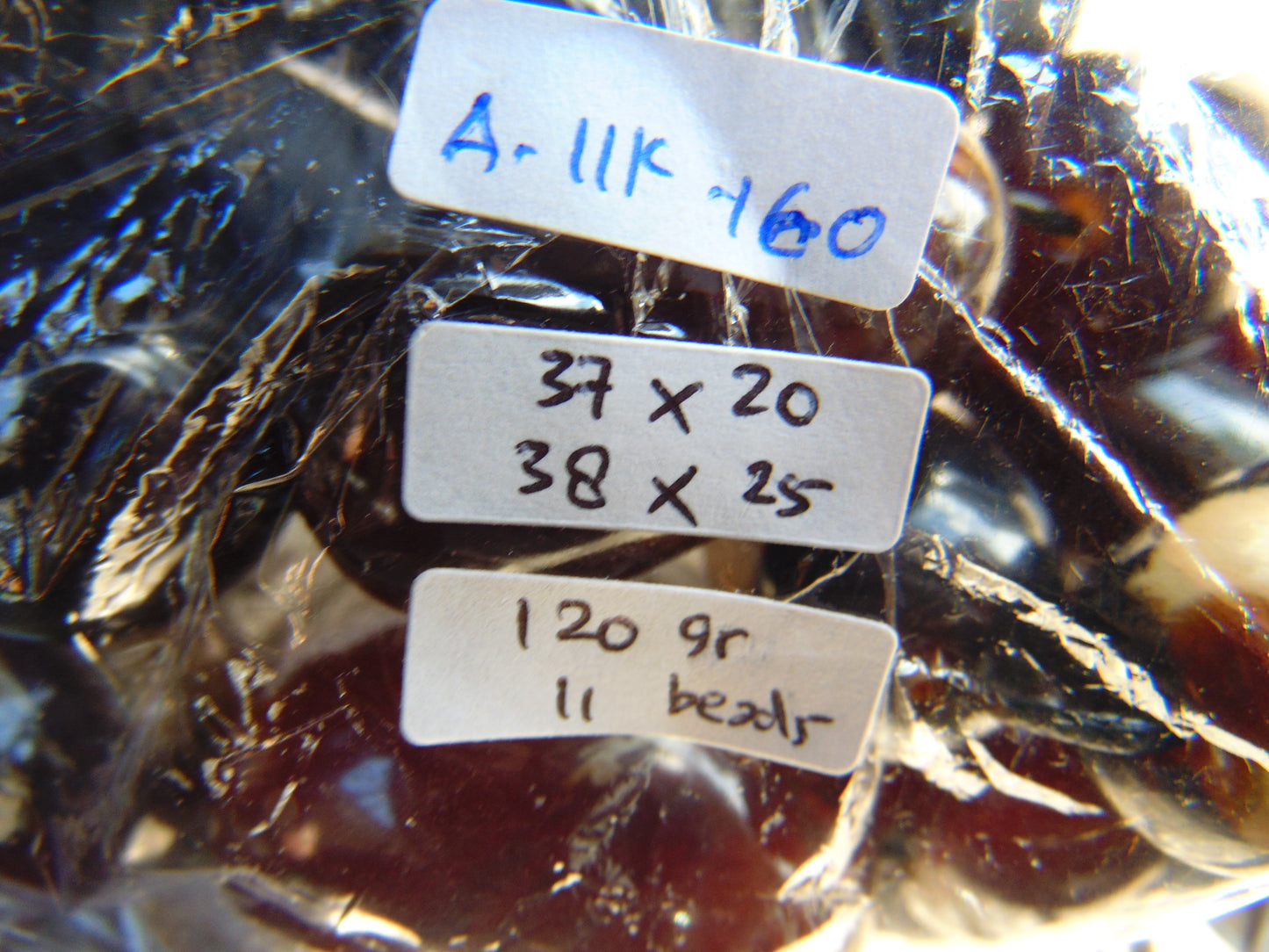 120 gr Small Necklace 11 beads Indonesian Red Amber for Healing A11K160