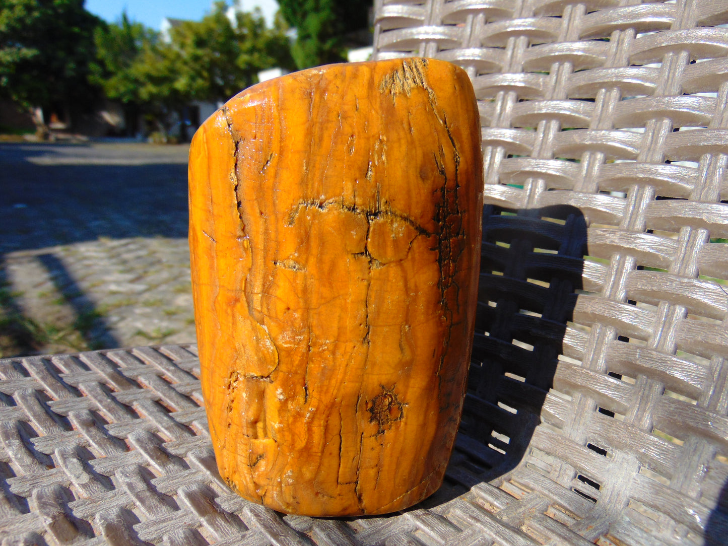 270 gram Polished Indonesia Yellow Fragrance Amber for Healing KM12