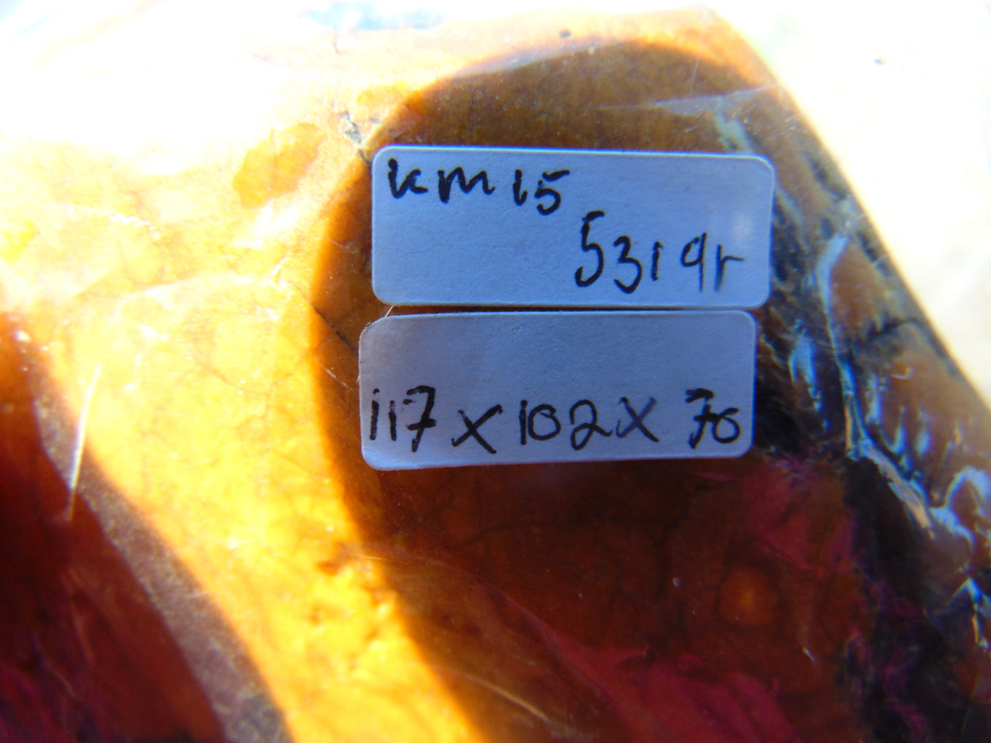 531 gram Polished Indonesia Perfumed Amber for Healing KM15
