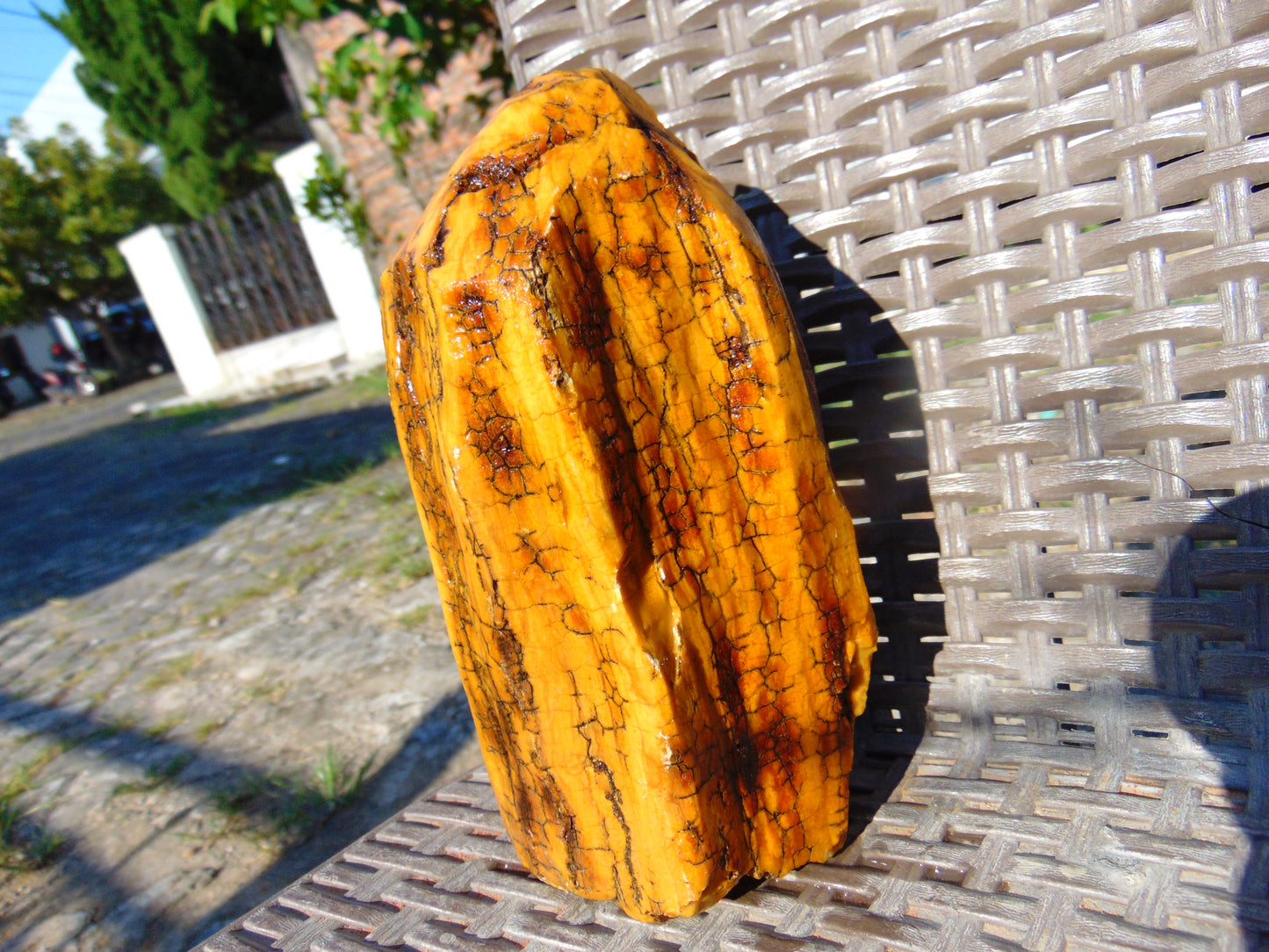 746 gram Polished Indonesia Yellow Fragrance Amber for Healing KM18