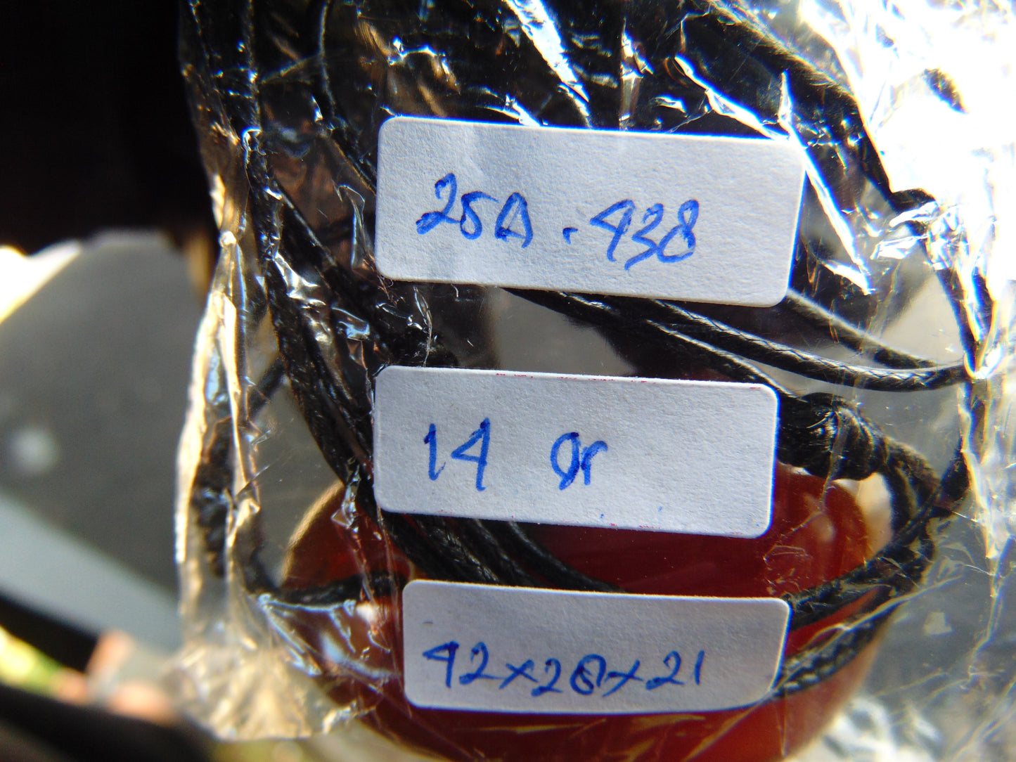 14 gr Pendant 42x28x21 mm Indonesian Red Violet Amber for Healing 25A438