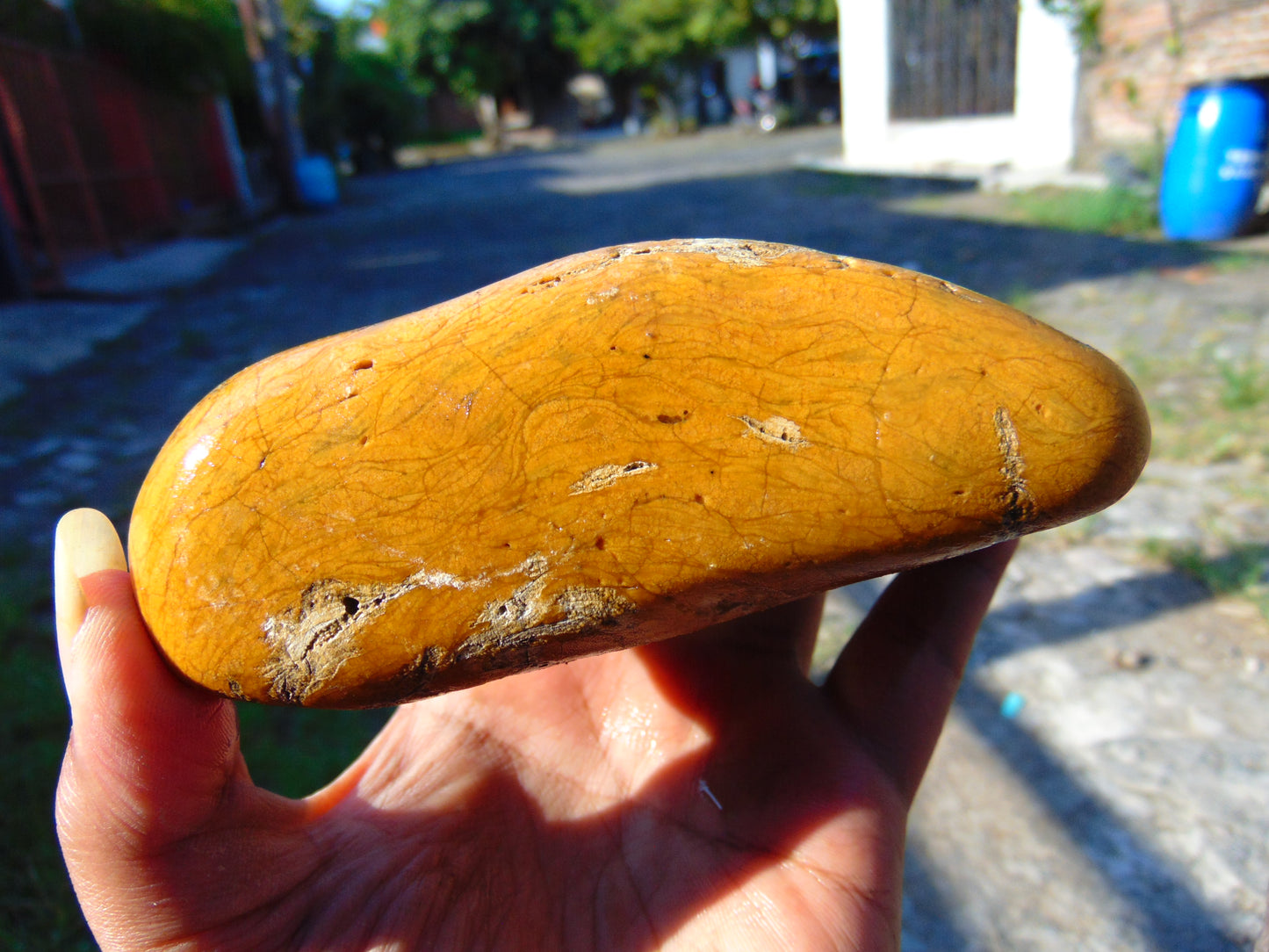 276 gram Polished Indonesia Yellow Fragrance Amber for Healing KM7