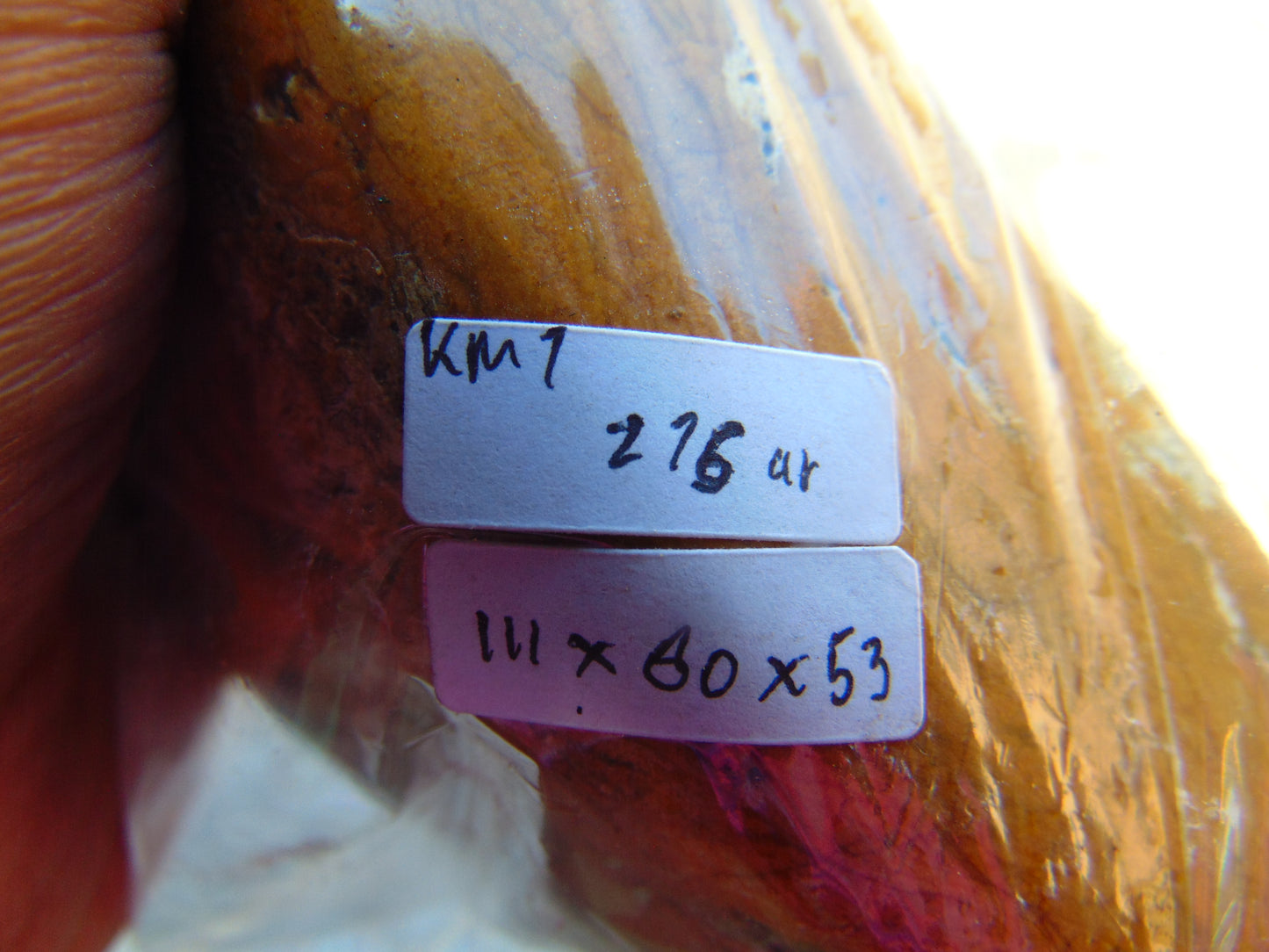276 gram Polished Indonesia Yellow Fragrance Amber for Healing KM7