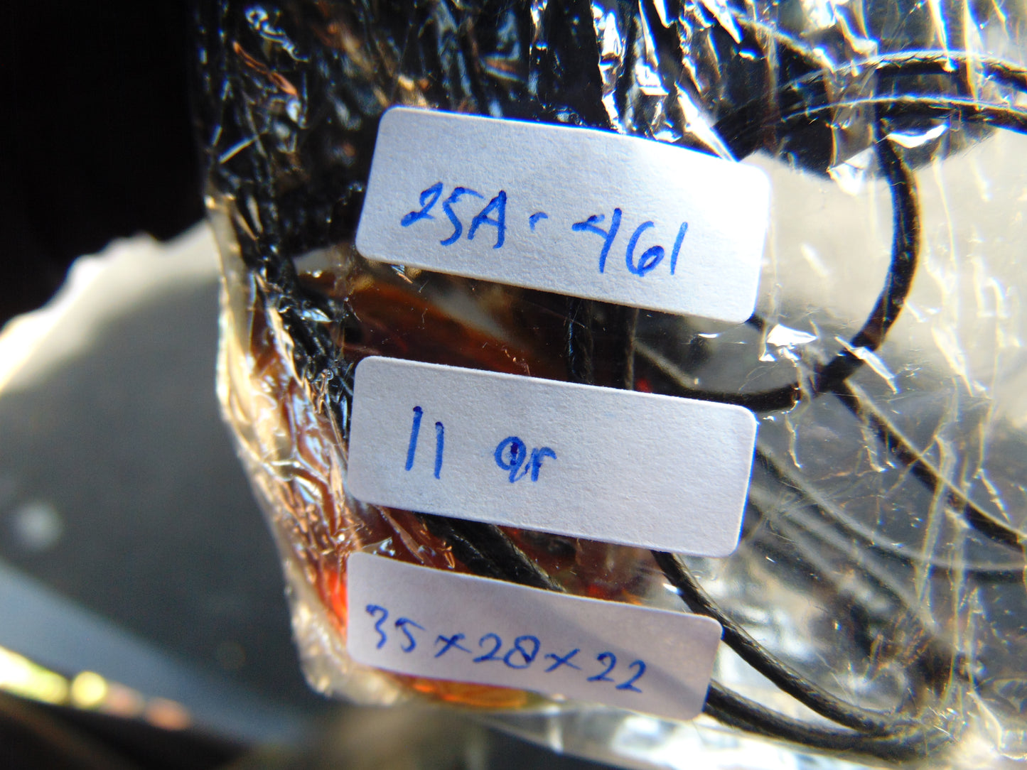 11 gr Pendant 35x28x22 mm Indonesian AAA Crystal Blue Amber for Healing 25A461