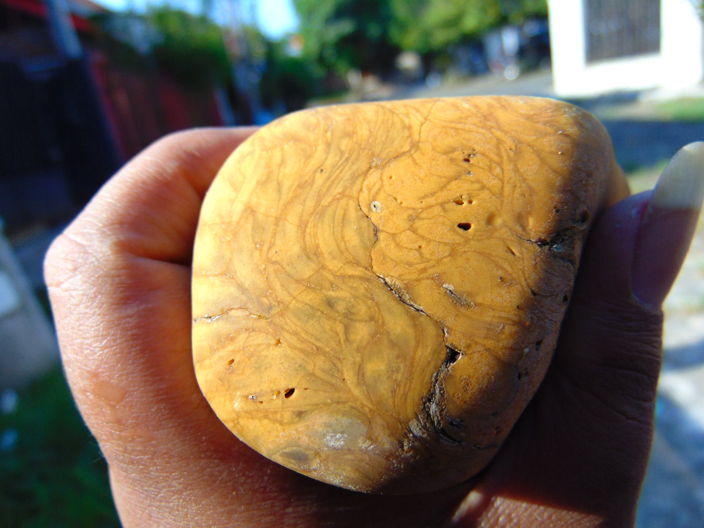 276 gram Polished Indonesia Yellow Fragrance Amber for Healing KM15