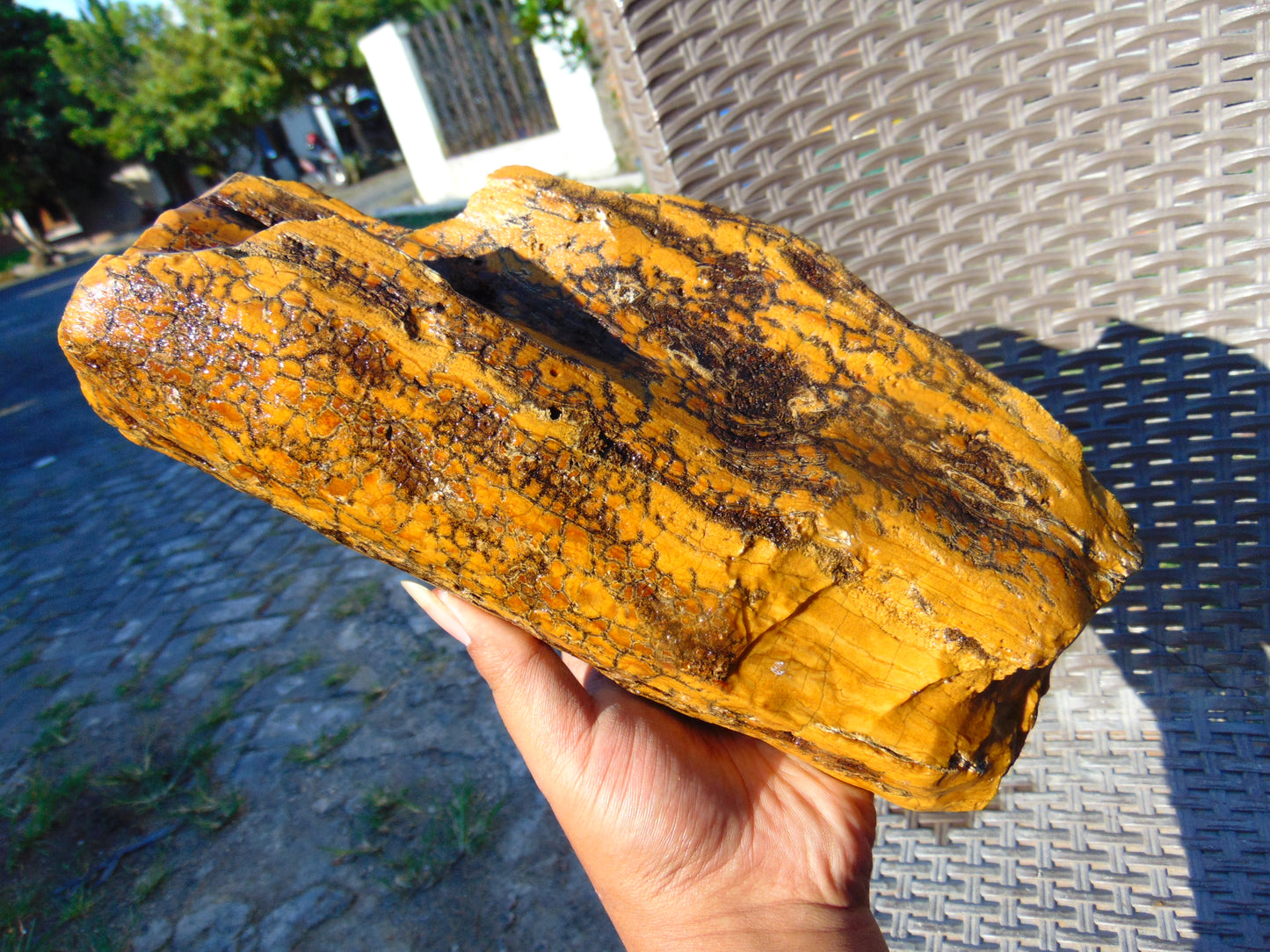 1163 gram Polished Indonesia Yellow Fragrance Amber for Healing KM21