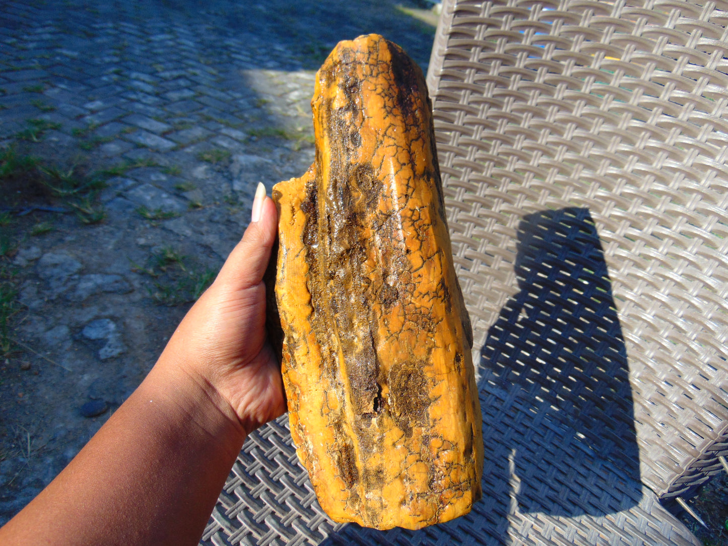 1163 gram Polished Indonesia Yellow Fragrance Amber for Healing KM21