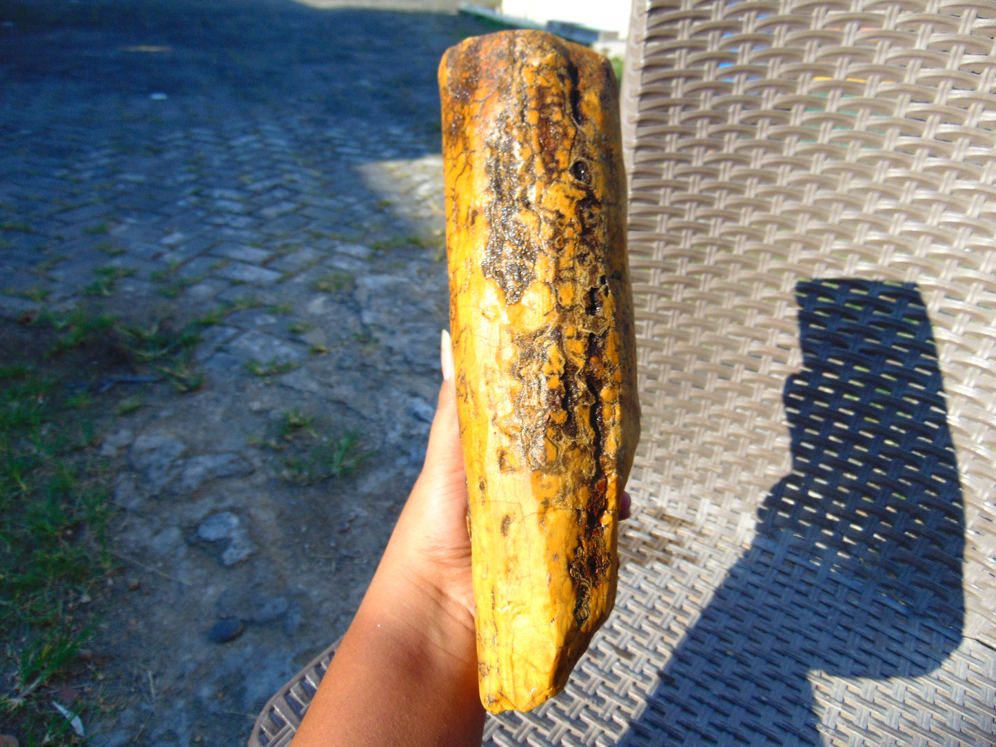 1163 gram Polished Indonesia Yellow Fragrance Amber for Healing KM21