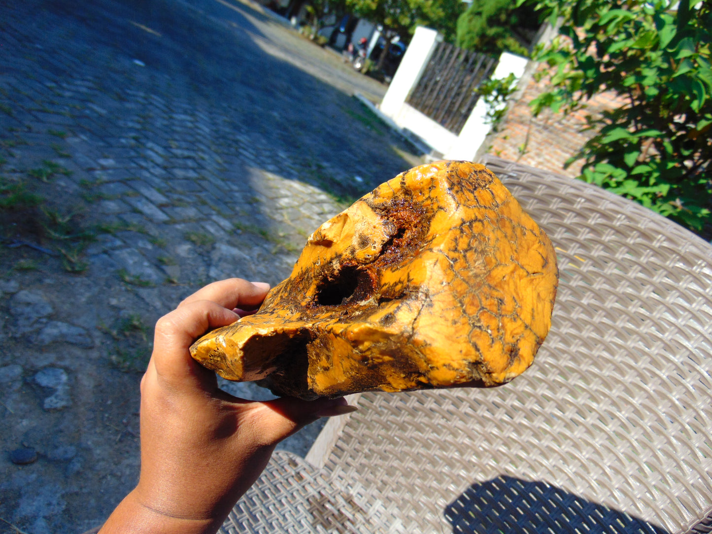 1163 gram Polished Indonesia Yellow Fragrance Amber for Healing KM21