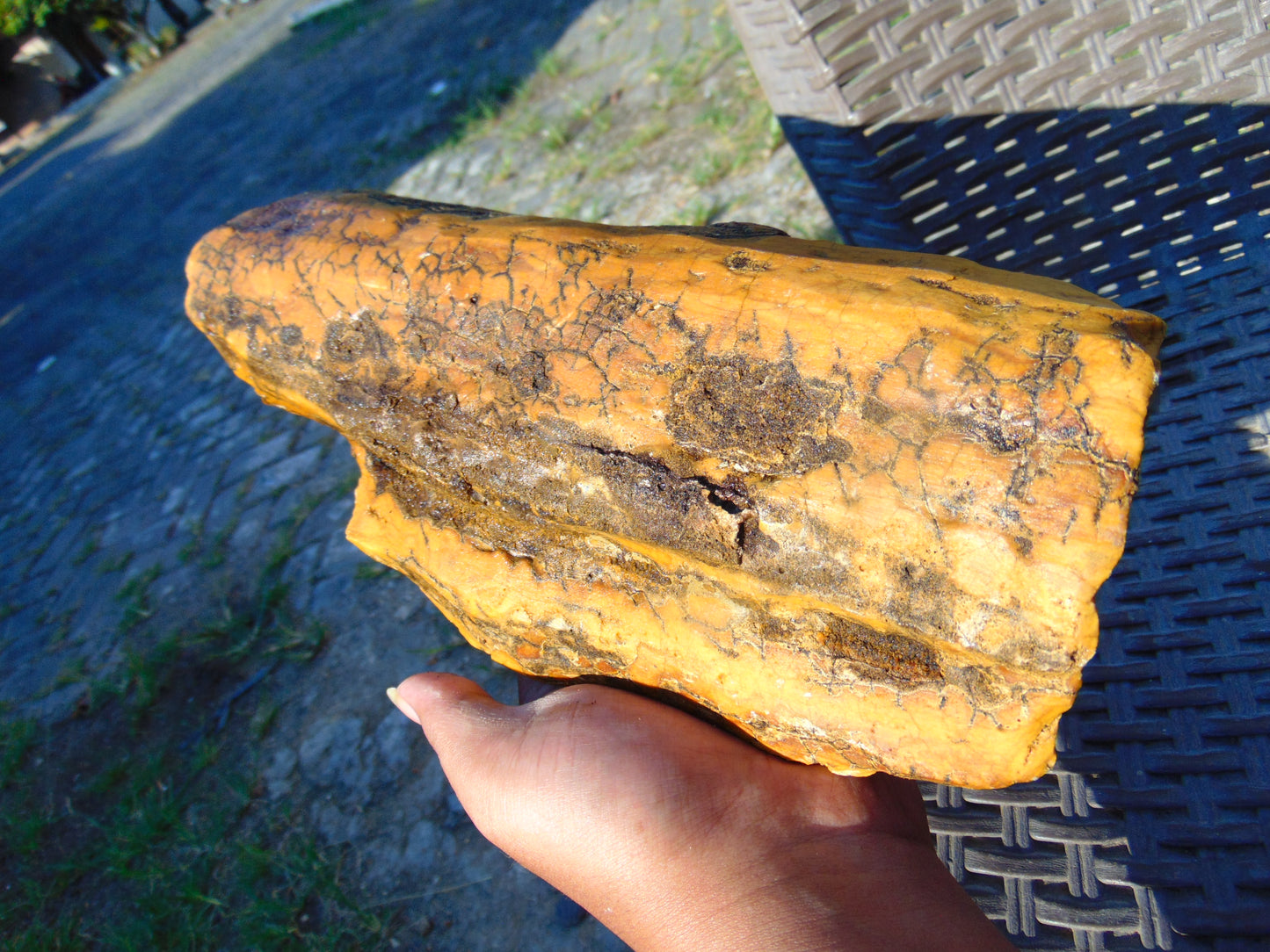 1163 gram Polished Indonesia Yellow Fragrance Amber for Healing KM21