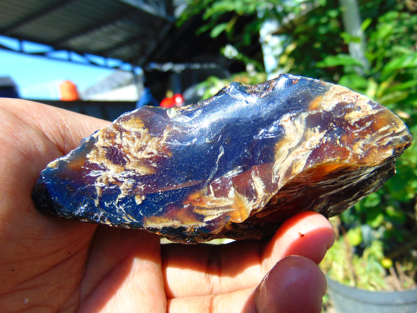 109 gram Rough Raw Indonesian Blue Amber for Healing RBM36