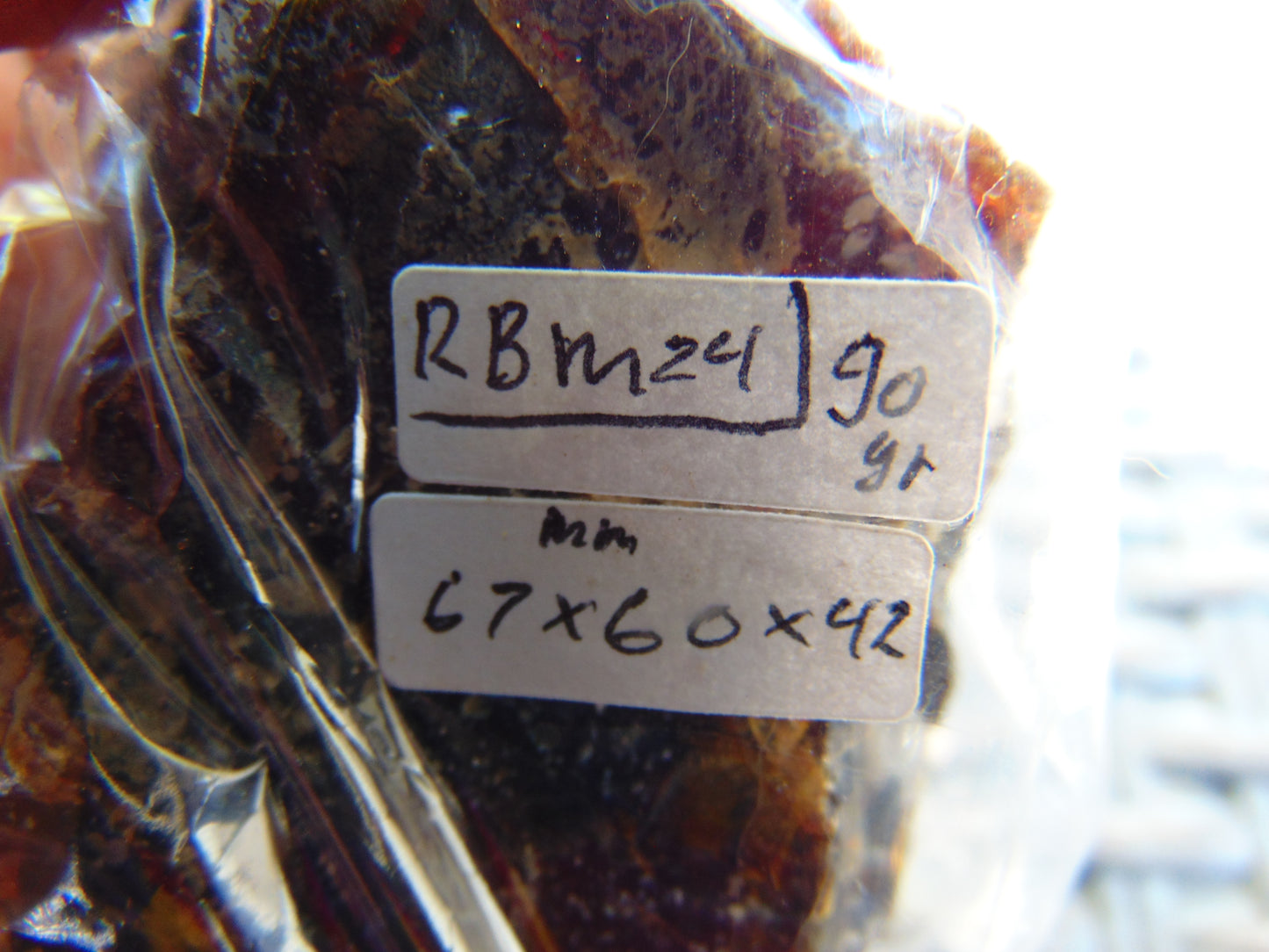 90 gram Rough Raw Indonesian Blue Amber for Healing RBM24