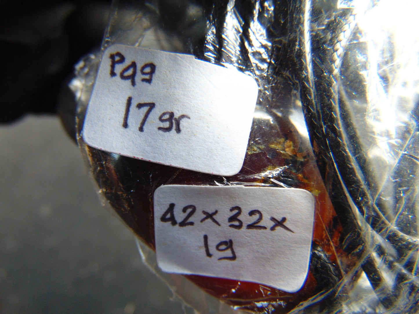 17 gr Pendant 42x32x19 mm Indonesian Blue Amber for Healing P49