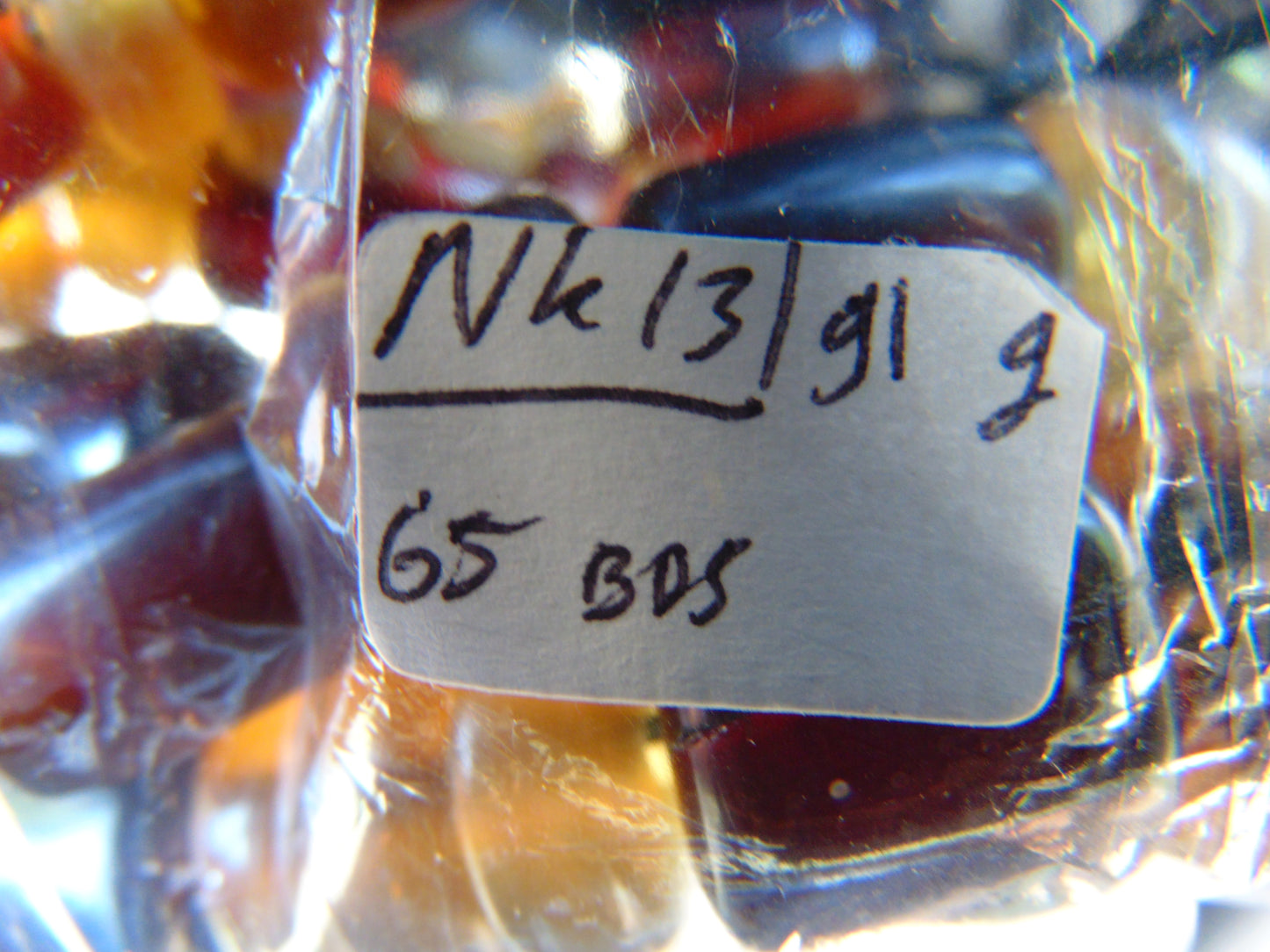 91 gram Small Beads Combination Necklace Indonesian Red Yellow Blue Amber for Healing NK13