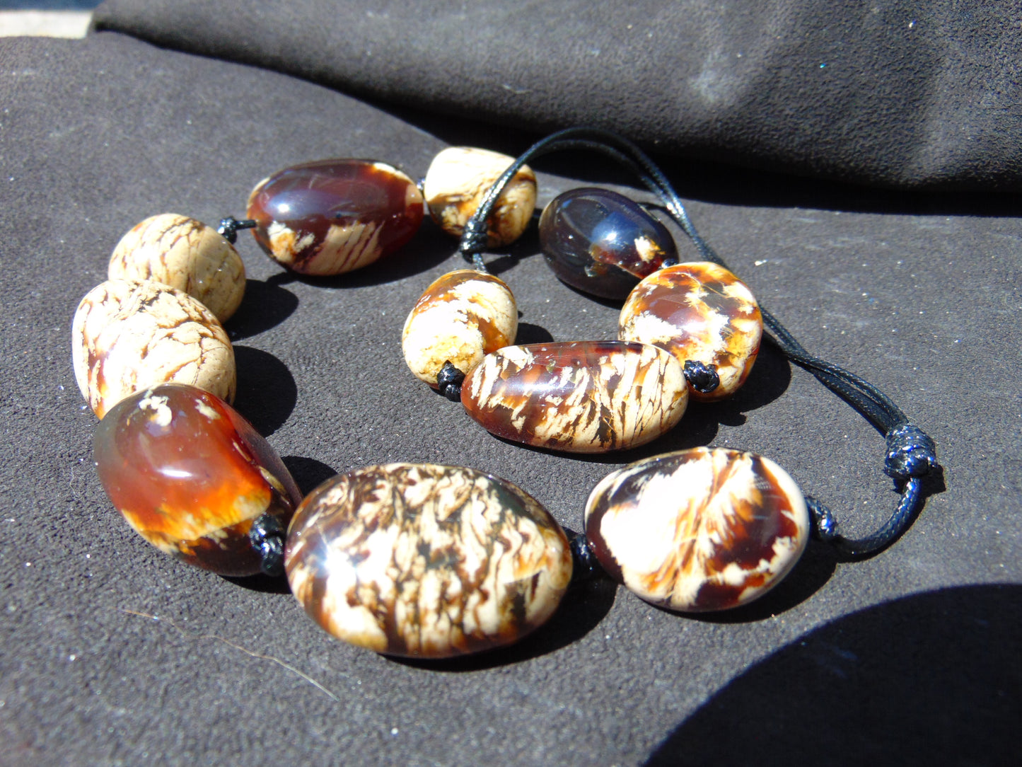 97 gram Small Beads Combination Necklace Indonesian White Amber for Healing