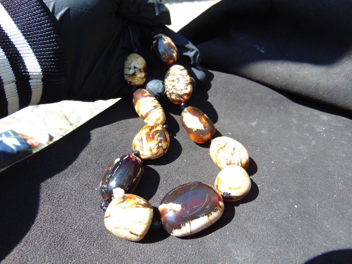 97 gram Small Beads Combination Necklace Indonesian White Amber for Healing