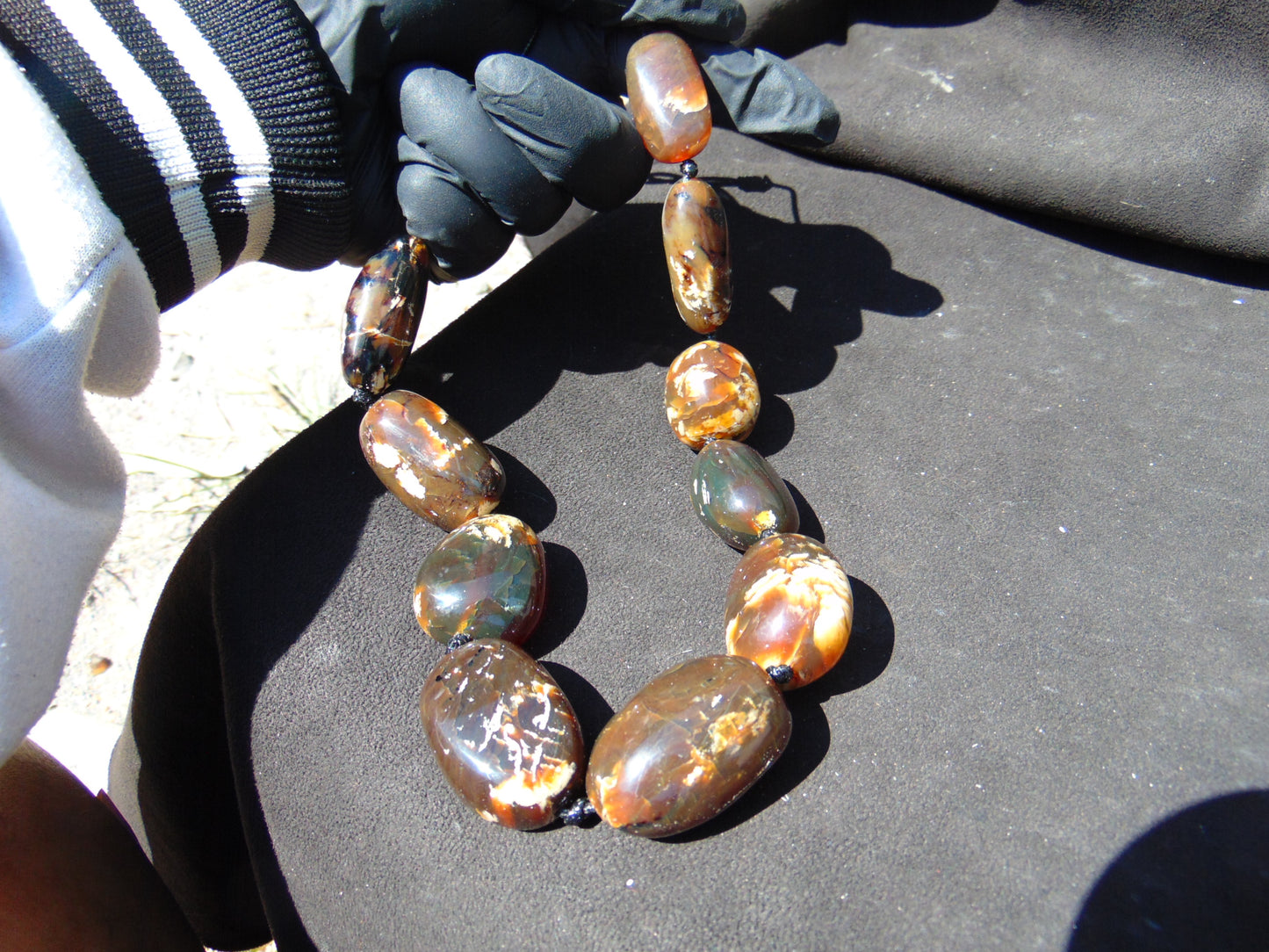111 gram Small Beads Combination Necklace Indonesian Amber for Healing