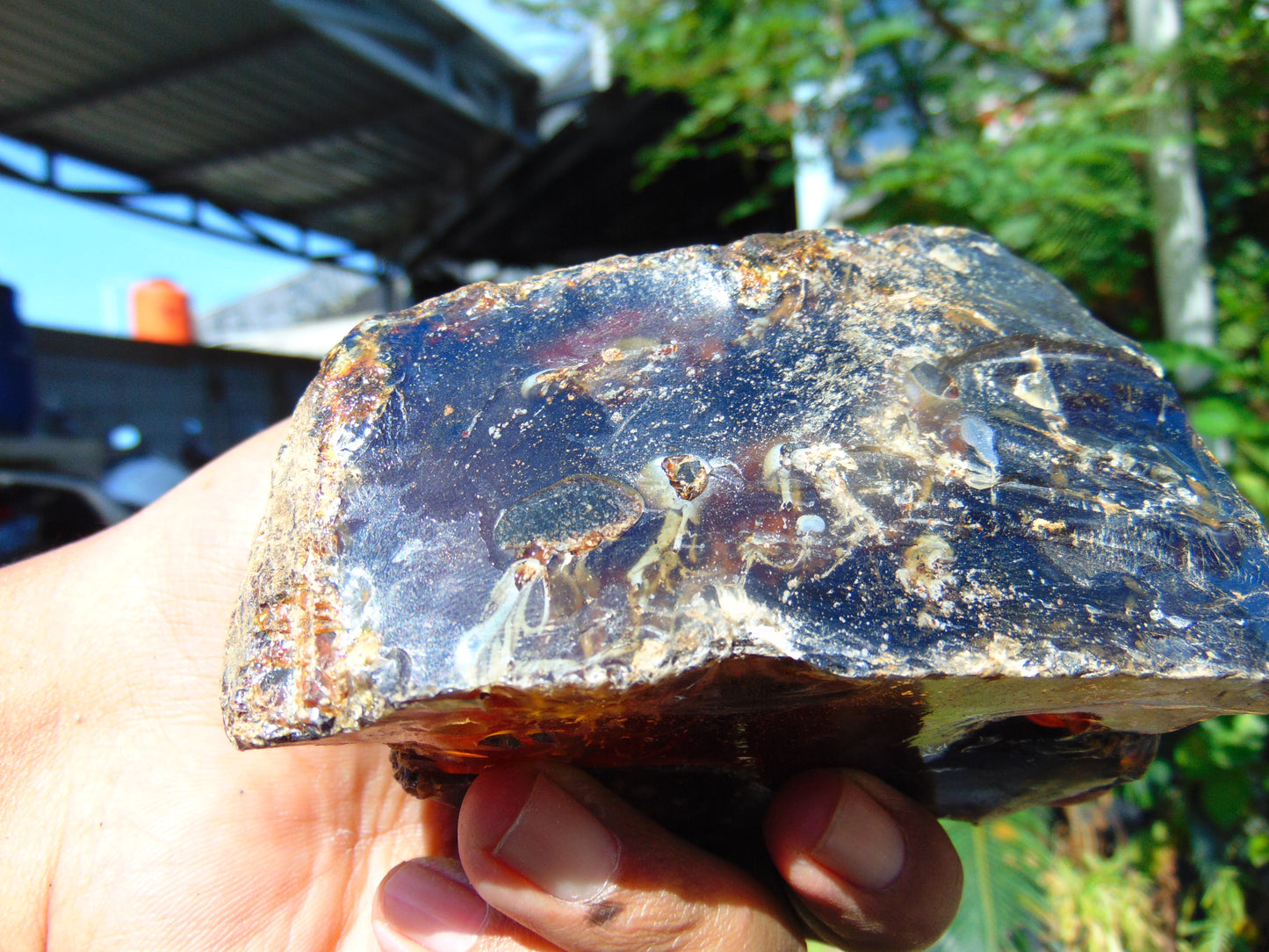 264 gram Rough Raw Indonesian Blue Amber for Healing RBM65