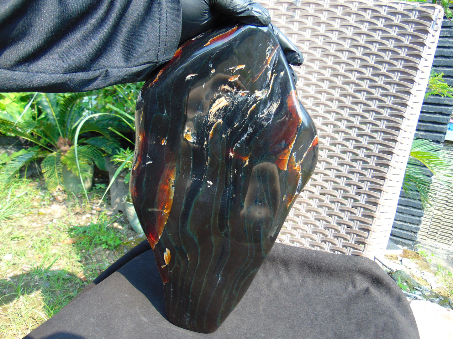 2341 gr Full Polished 25x11x5 cm Indonesian Dark Blue Amber for Healing ML22