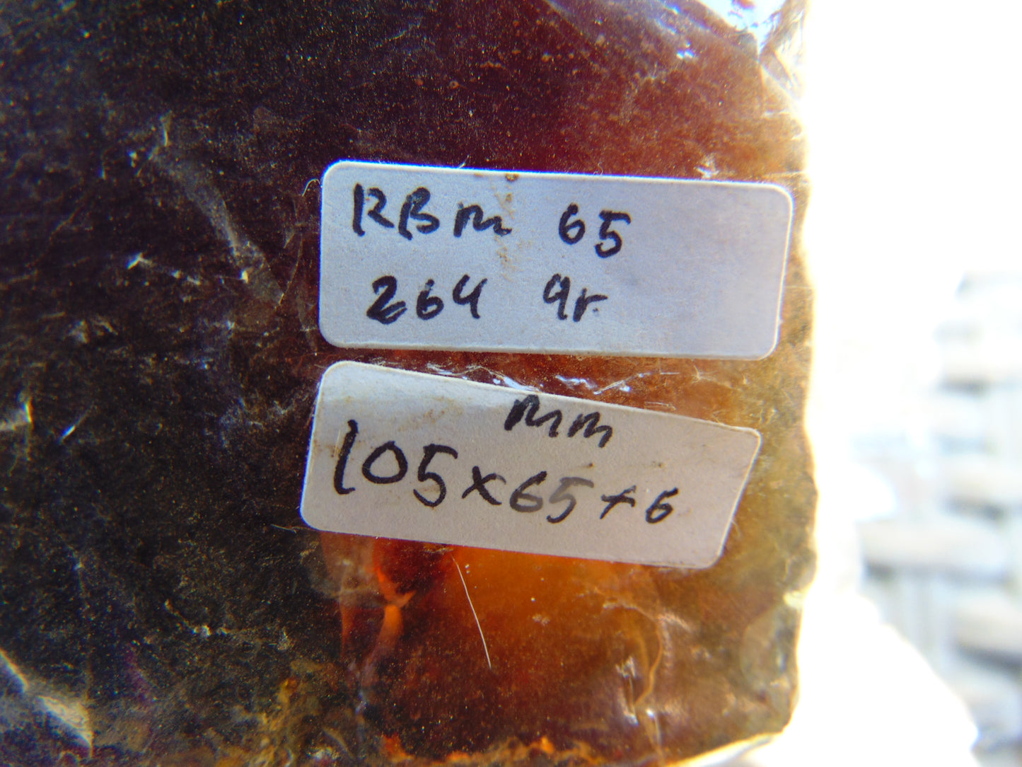264 gram Rough Raw Indonesian Blue Amber for Healing RBM65