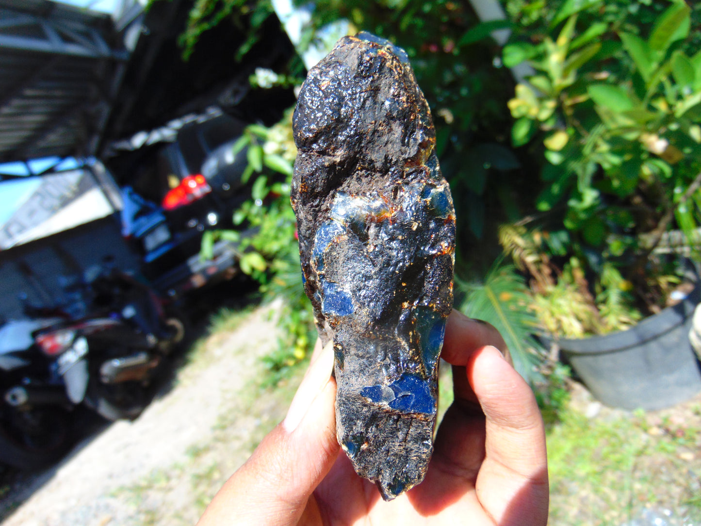 138 gram Rough Raw Indonesian Blue Amber for Healing RBM45