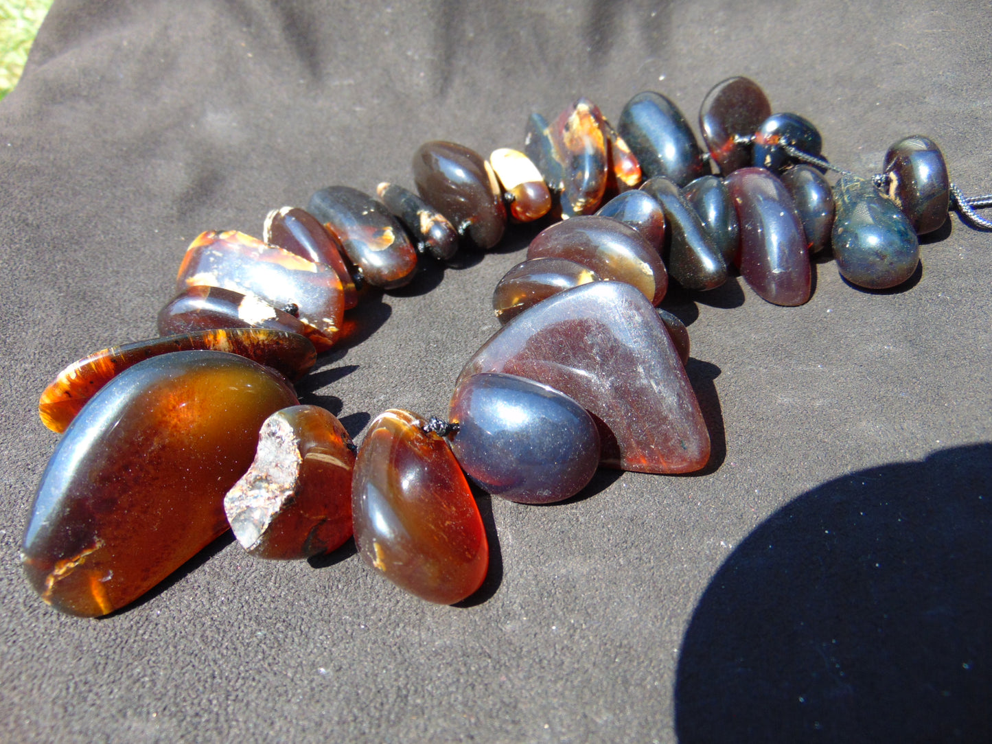 219 gram Small Beads Combination Necklace Statement Indonesian Amber for Healing A651