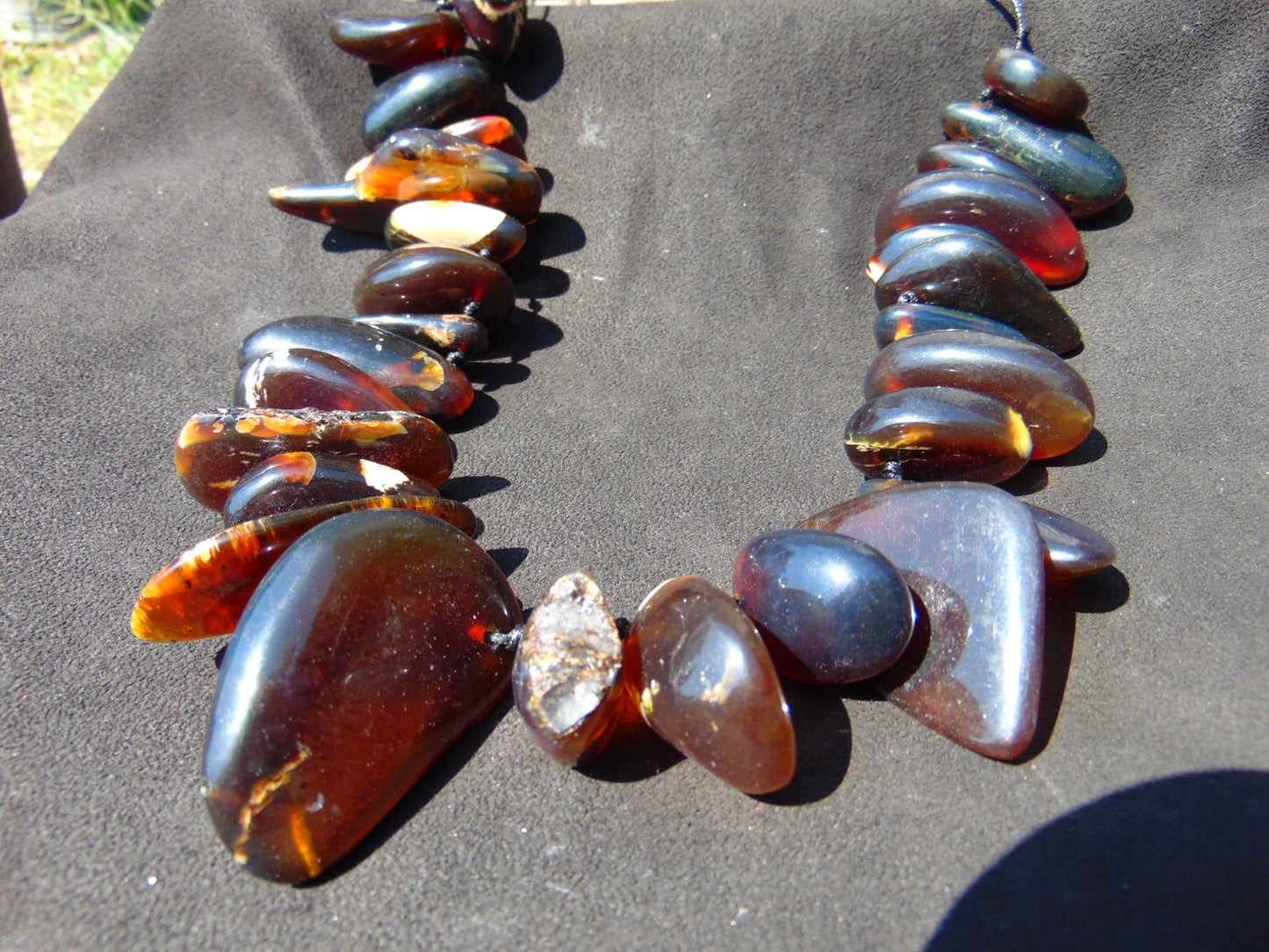 219 gram Small Beads Combination Necklace Statement Indonesian Amber for Healing A651