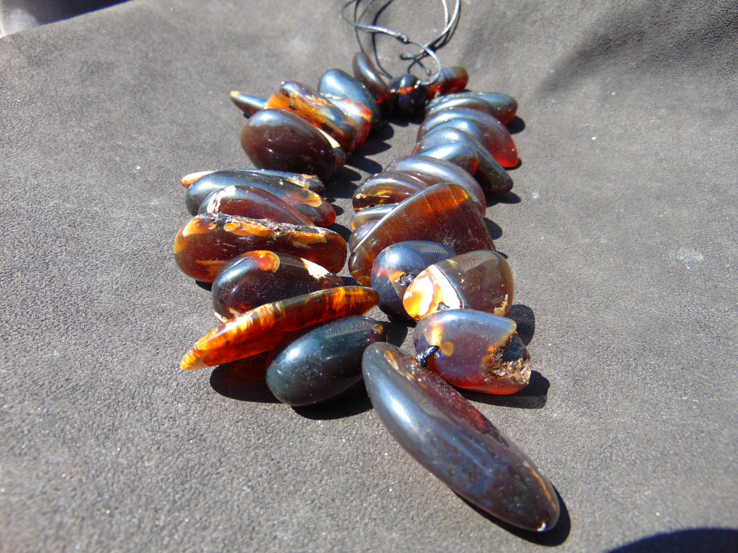 219 gram Small Beads Combination Necklace Statement Indonesian Amber for Healing A651