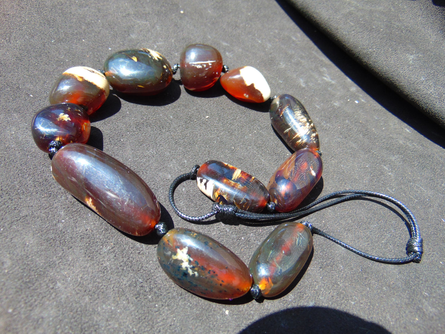 105 gr Big Necklace Indonesian Cherry Red Amber for Healing