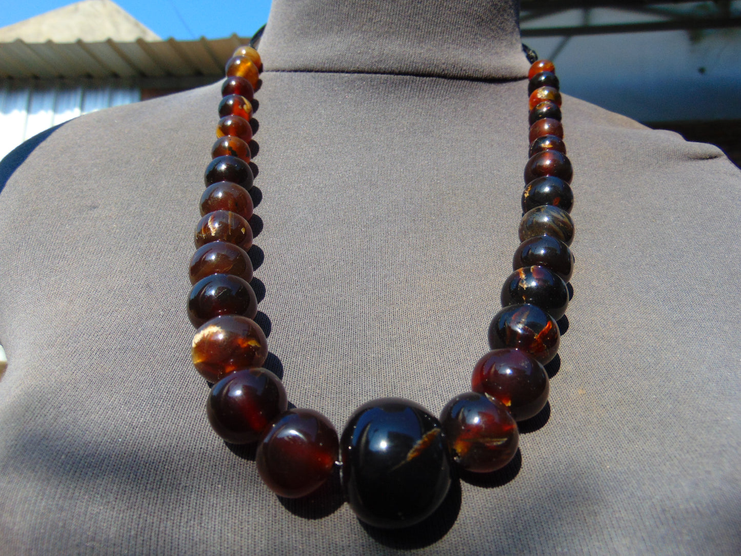 63 gram Small Beads Combination Necklace Indonesian Orange Amber for Healing NE229