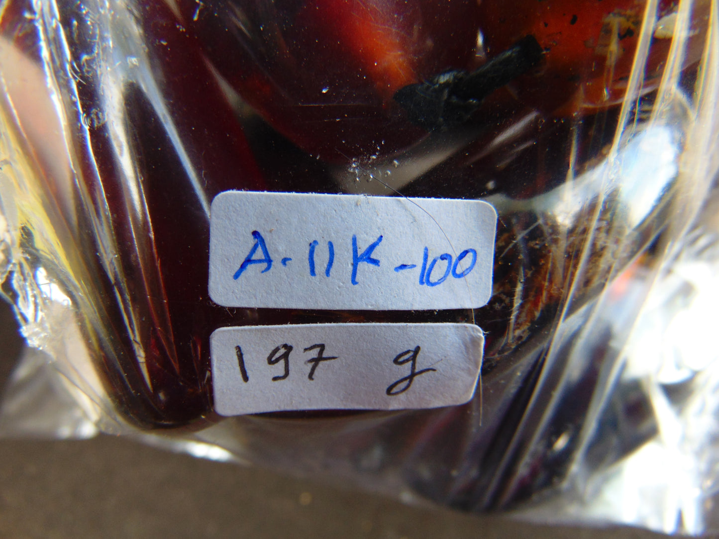 197 gr 11 beads necklace Indonesian Dark Blue Amber for Healing A11k100