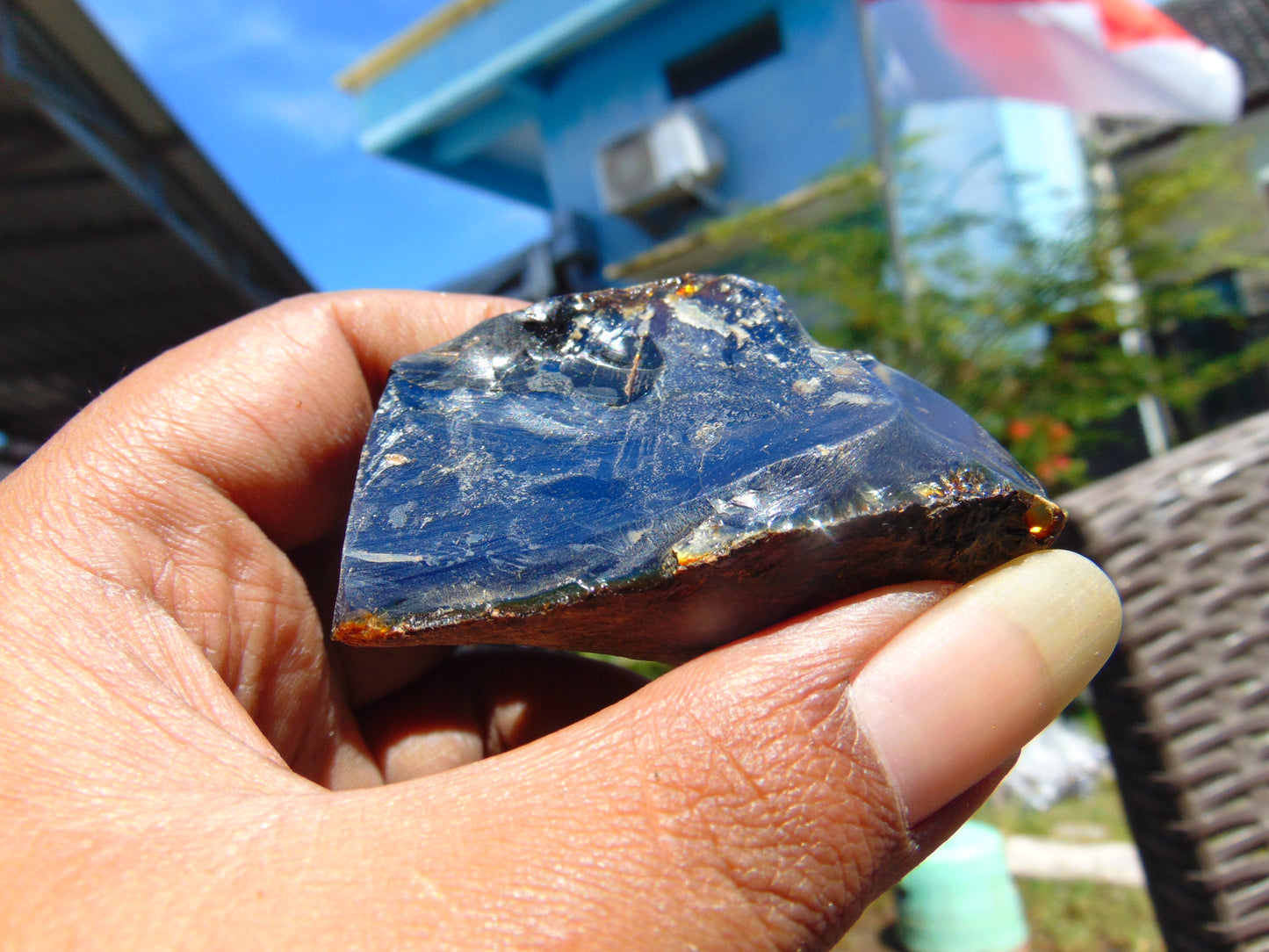 48 gram Rough Raw Indonesian Blue Amber for Healing RBM52