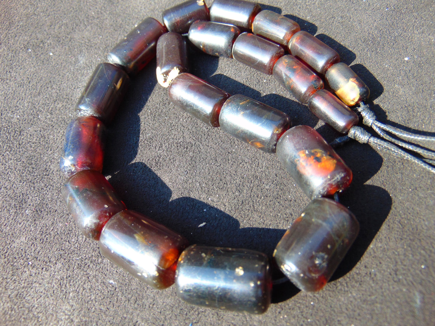 61 gram Small Beads Combination Necklace Indonesian Dark Red Amber for Healing NE223