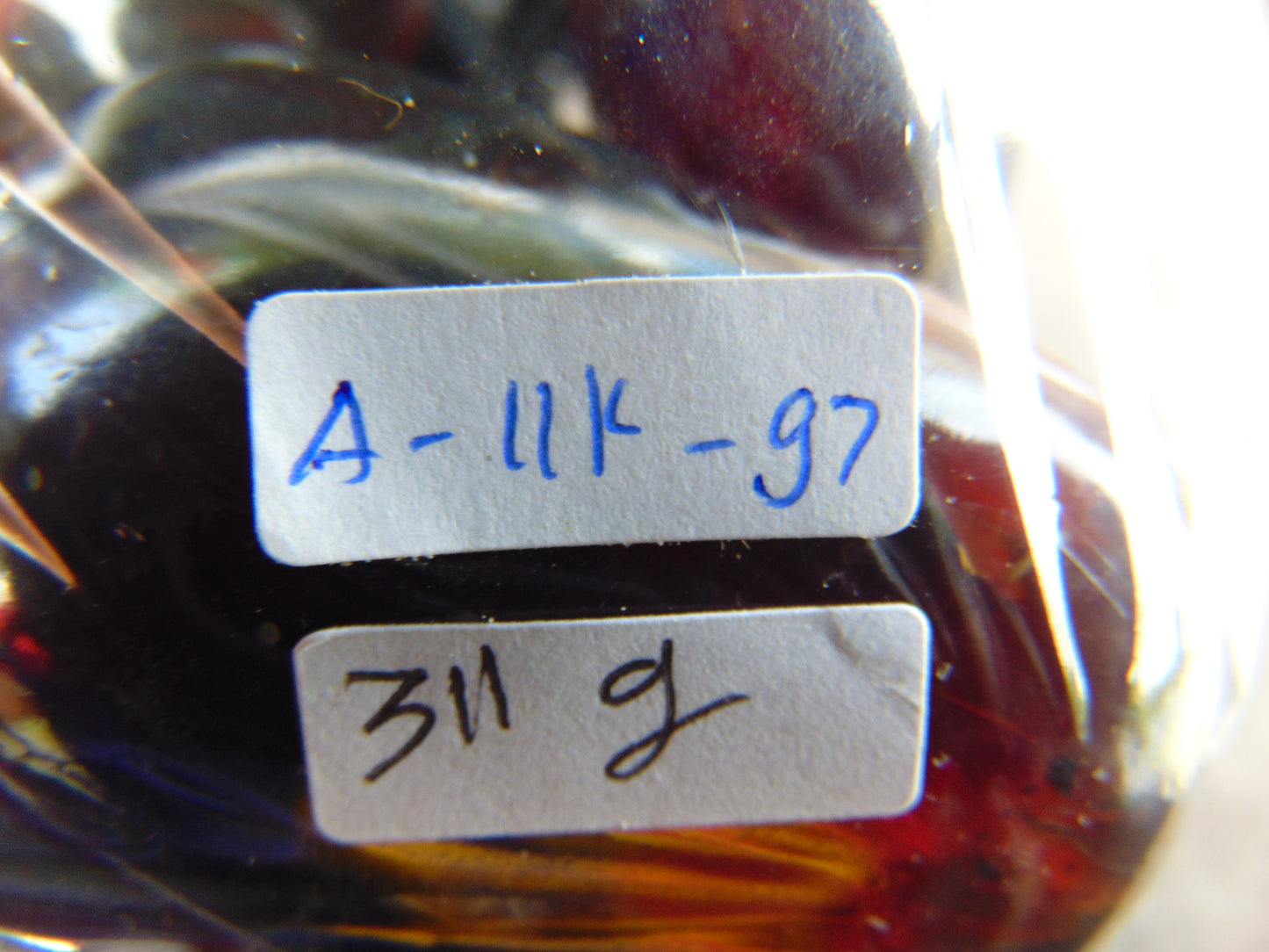 311 gr 11 beads necklace Indonesian Blue Amber for Healing A11K97