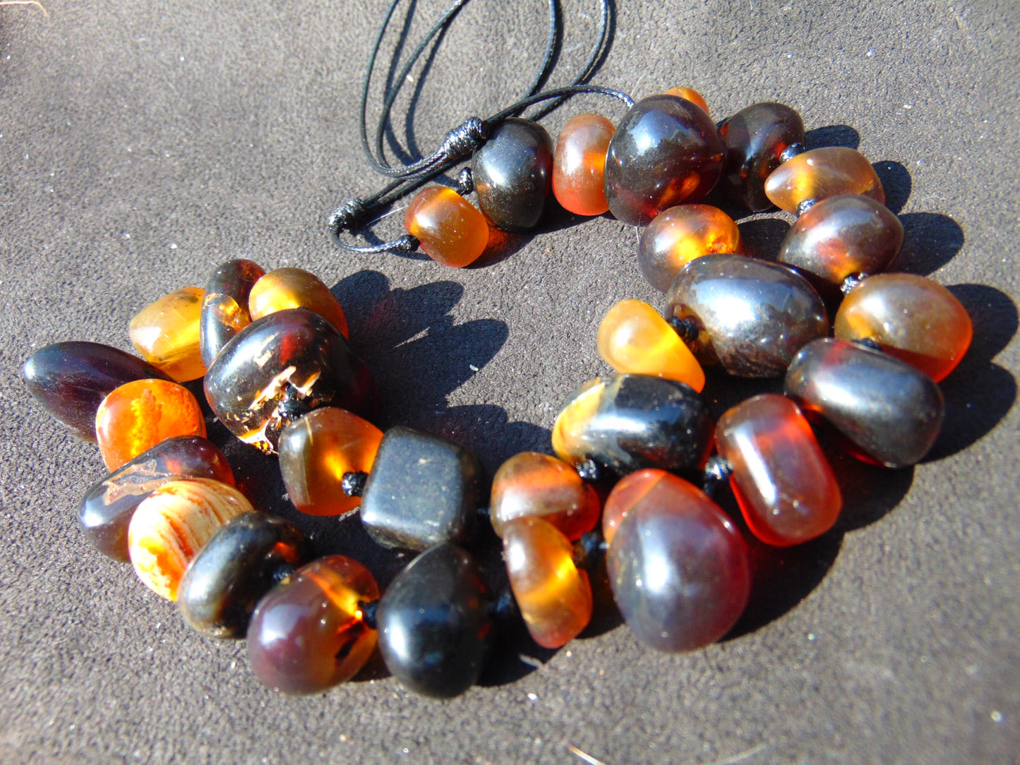 52 gram Small Beads Combination Necklace Indonesian Red White Amber for Healing A658