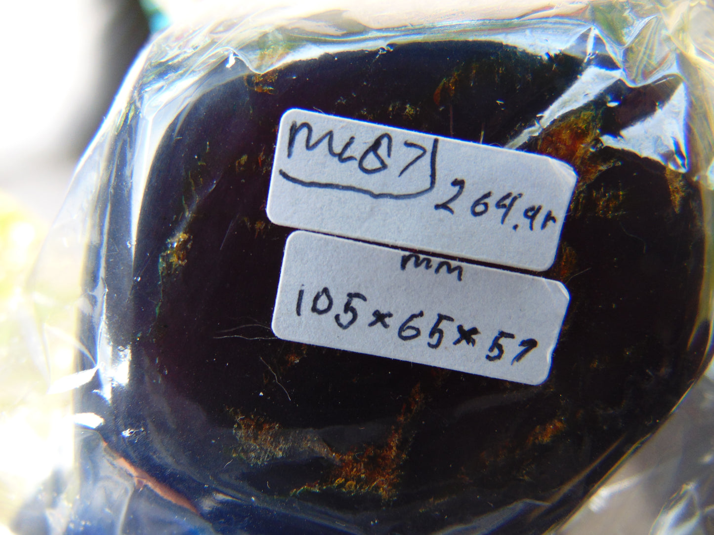 264 Gr Full Polished 105x65x57 Indonesian Blue Amber for Healing ML87
