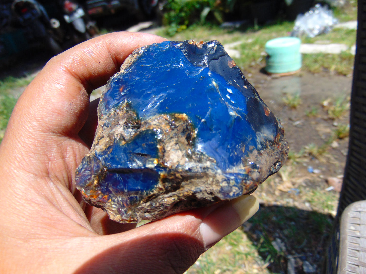 89 gram Rough Raw Indonesian Blue Amber for Healing RBM57