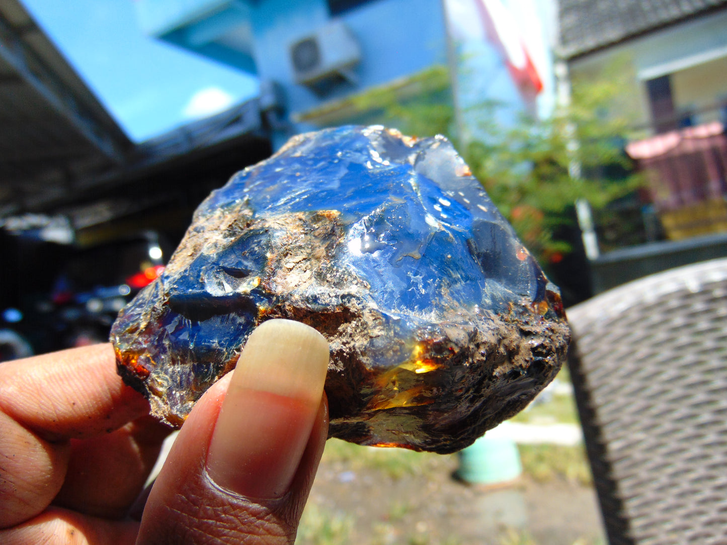 89 gram Rough Raw Indonesian Blue Amber for Healing RBM57