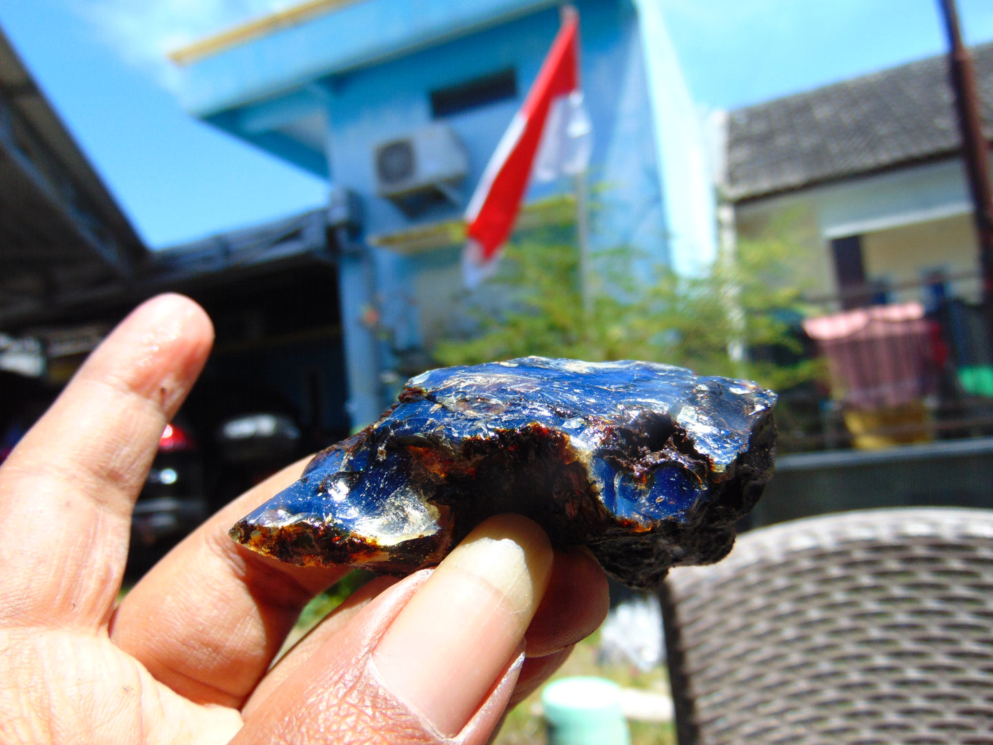 25 gram Rough Raw Indonesian Blue Amber for Healing RBM25