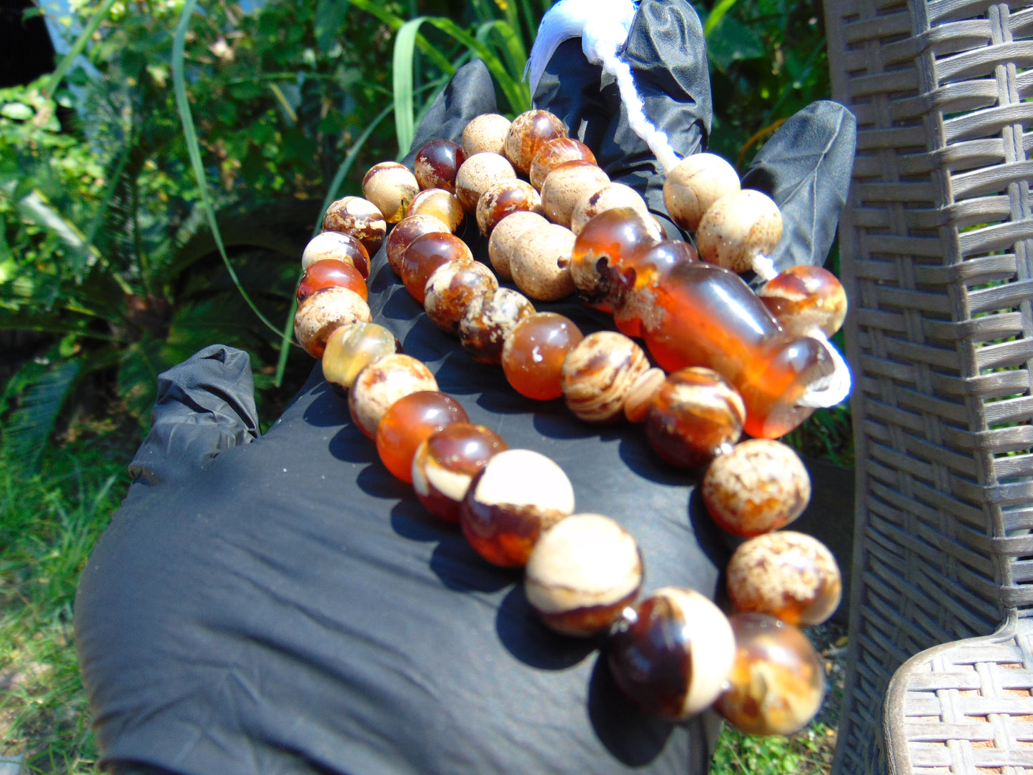 46 gr Hand Tasbih 33+3 Beads 12 mm Indonesian White Amber for Healing No.27