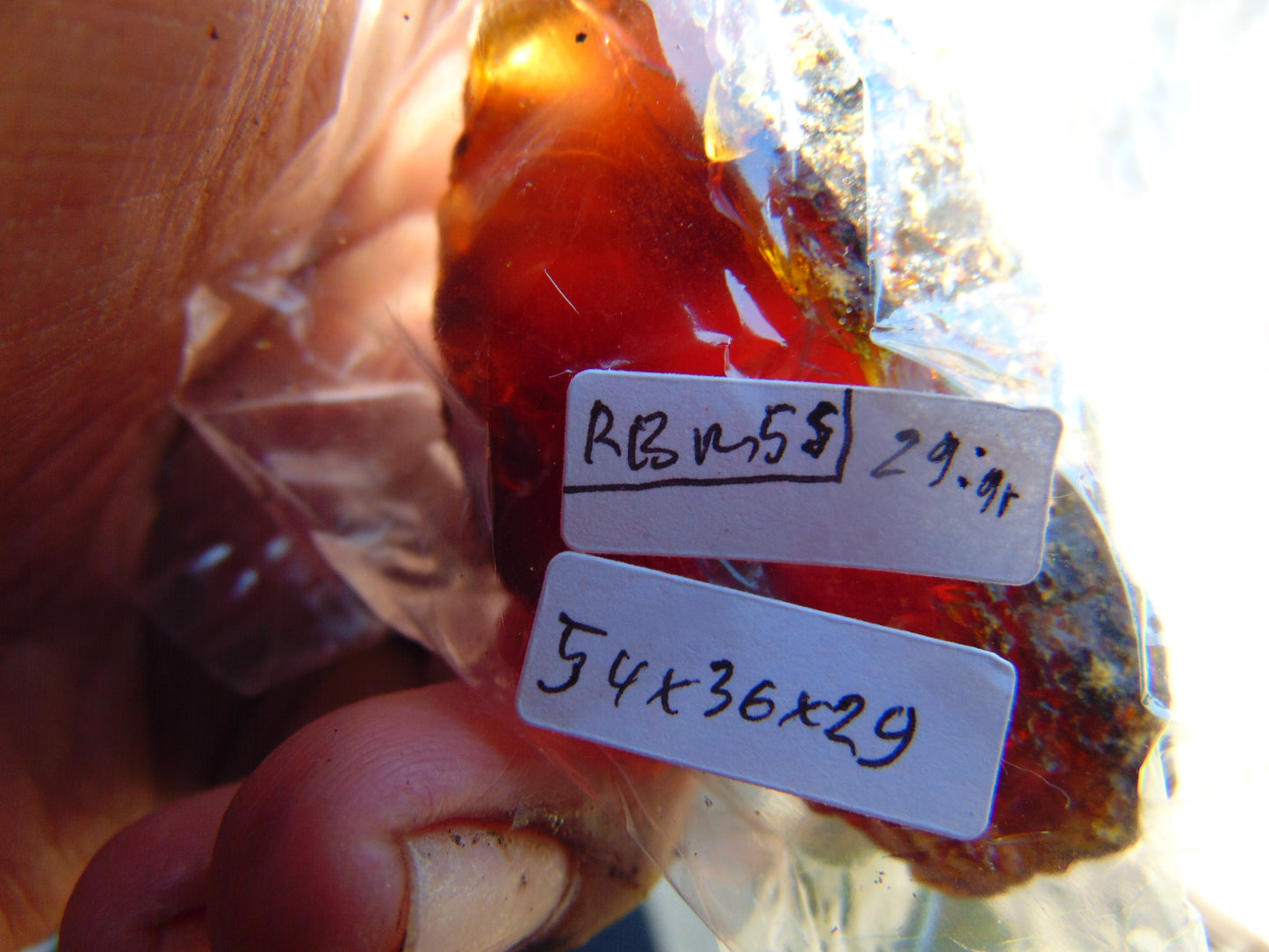 29 gram Rough Raw Indonesian Blue Amber for Healing RBM55