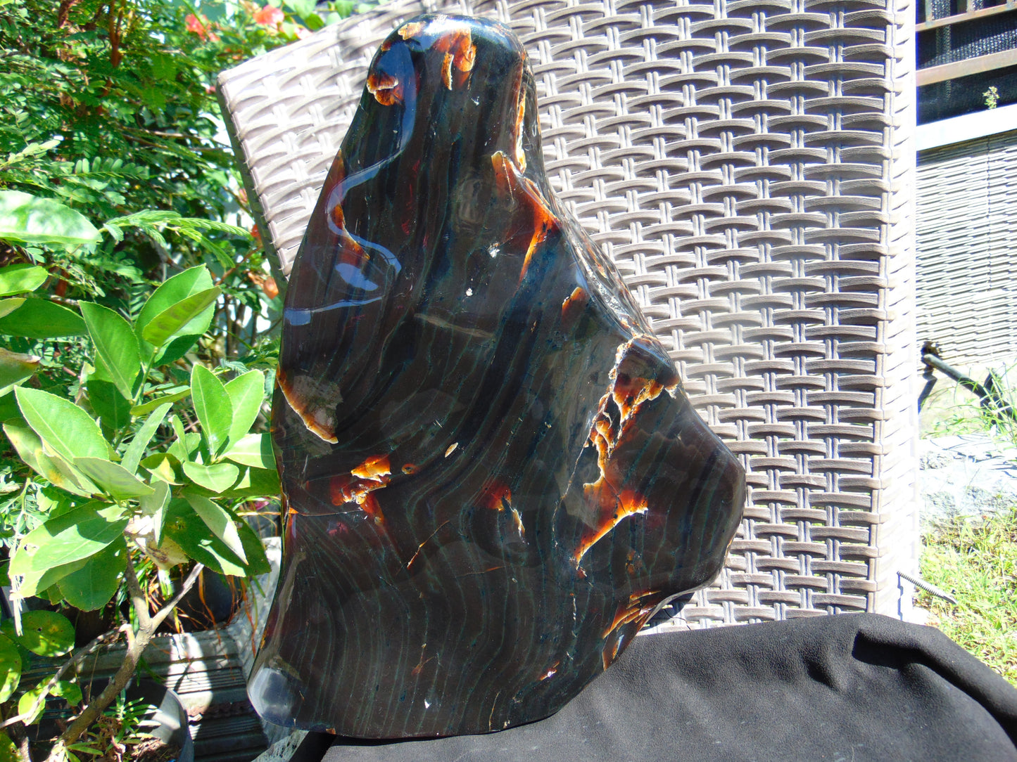 3901 Gr Full Polished 45x26x9 cm Indonesian Dark Blue Amber for Healing AR108