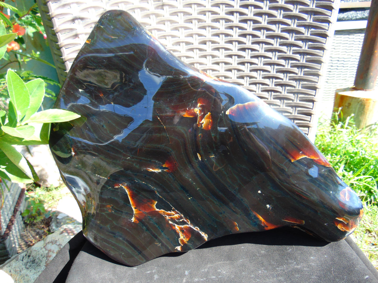 3901 Gr Full Polished 45x26x9 cm Indonesian Dark Blue Amber for Healing AR108