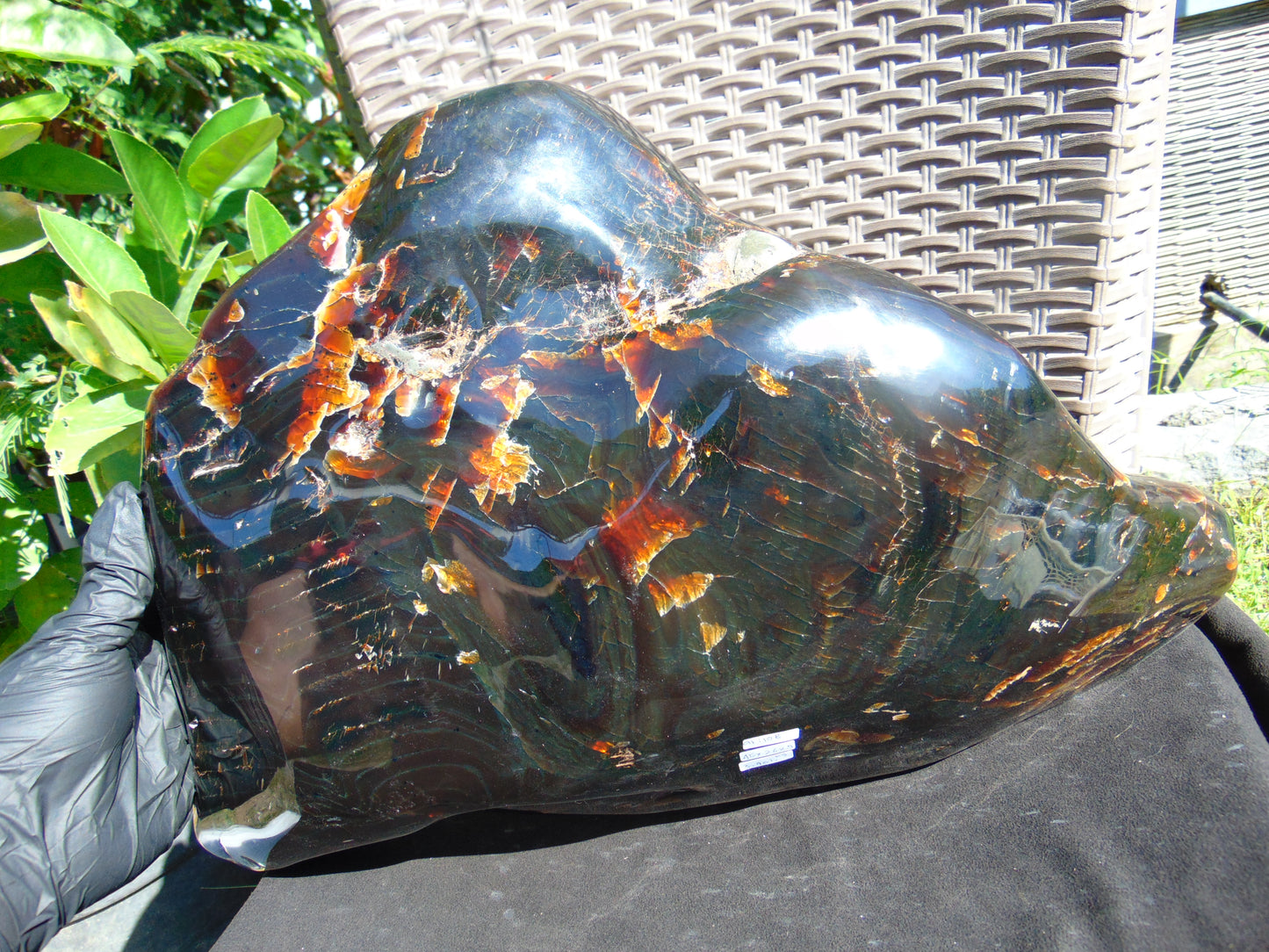 3901 Gr Full Polished 45x26x9 cm Indonesian Dark Blue Amber for Healing AR108