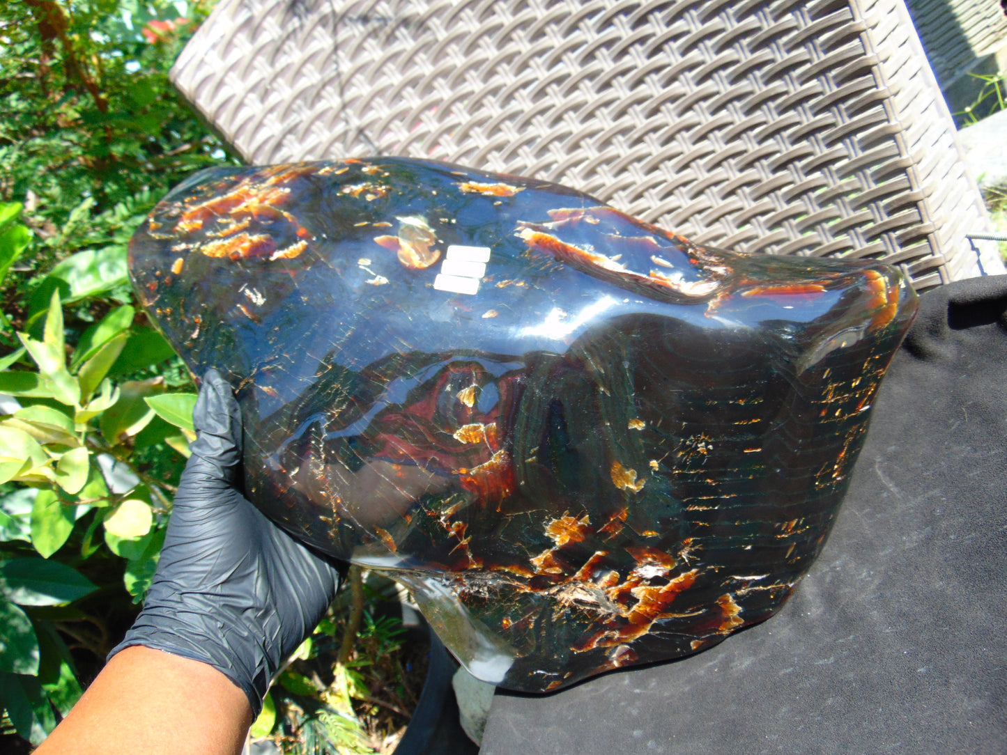 3901 Gr Full Polished 45x26x9 cm Indonesian Dark Blue Amber for Healing AR108