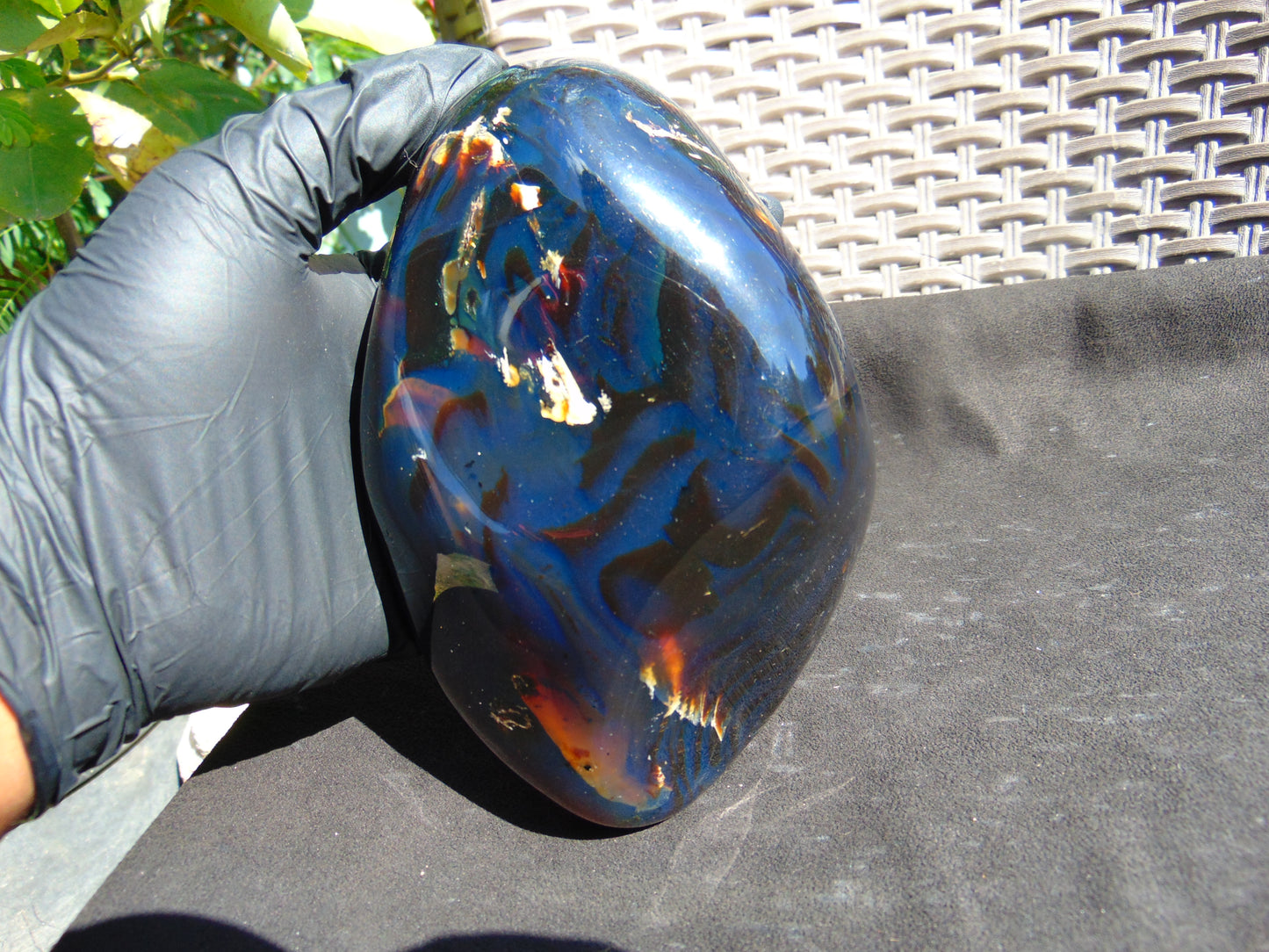 475 Gr Full Polished 13x9x4 cm Indonesia Blue Amber for Healing ML54