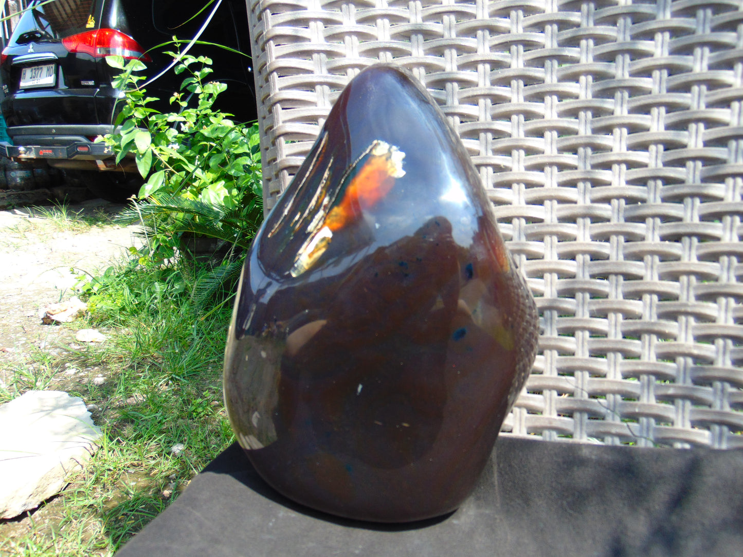 1399 gram full polished 23x16x10 cm Indonesian Dark Red Amber for Healing ST104