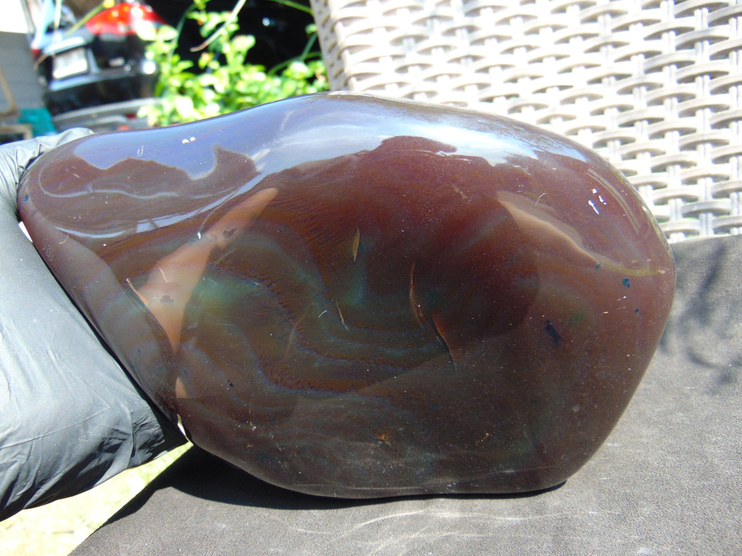 1399 gram full polished 23x16x10 cm Indonesian Dark Red Amber for Healing ST104